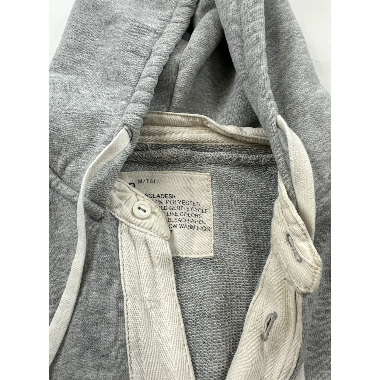 Gap Gap Hoodie Pullover Mens Medium Tall Gray Button Neck Kangaroo Pocket Sweatshirt Size US M / EU 48-50 / 2 - 5 Thumbnail