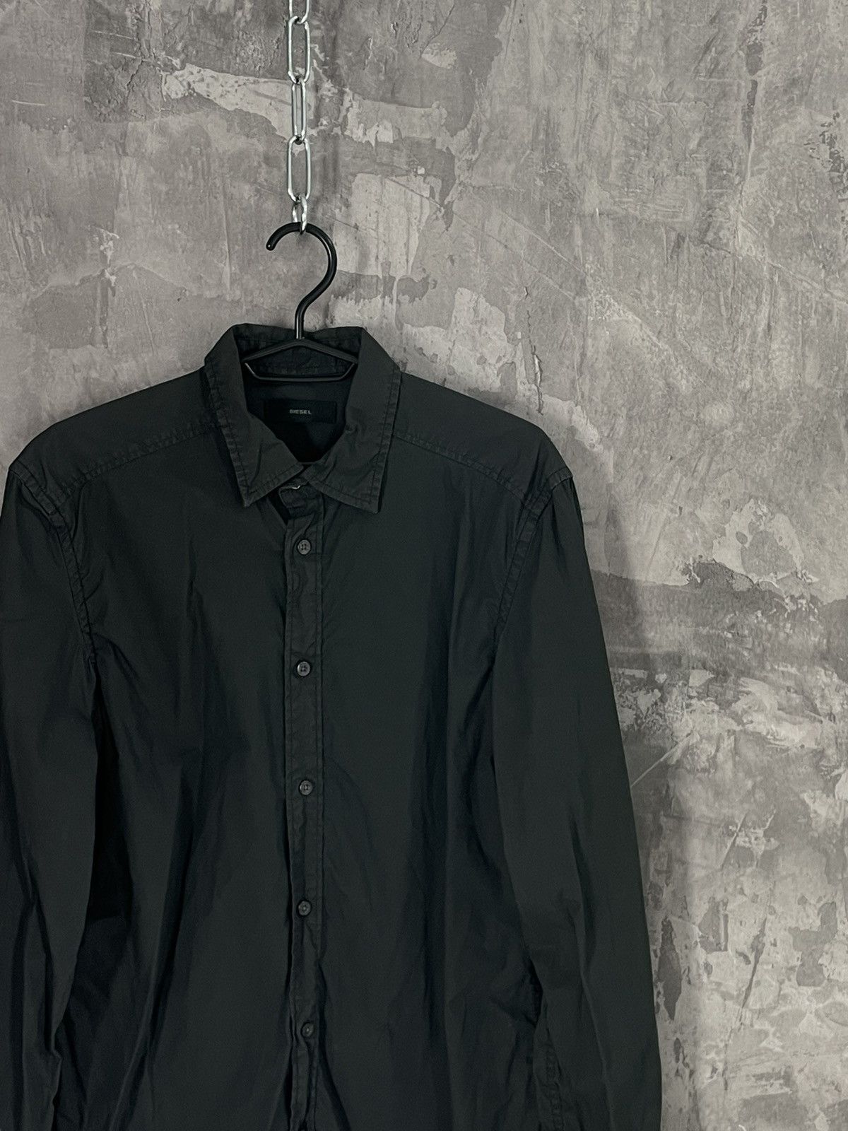 20471120 × Diesel × Japanese Brand Diesel Vintage Military Black Avant Garde Shirt Button Up Size US M / EU 48-50 / 2 - 4 Thumbnail