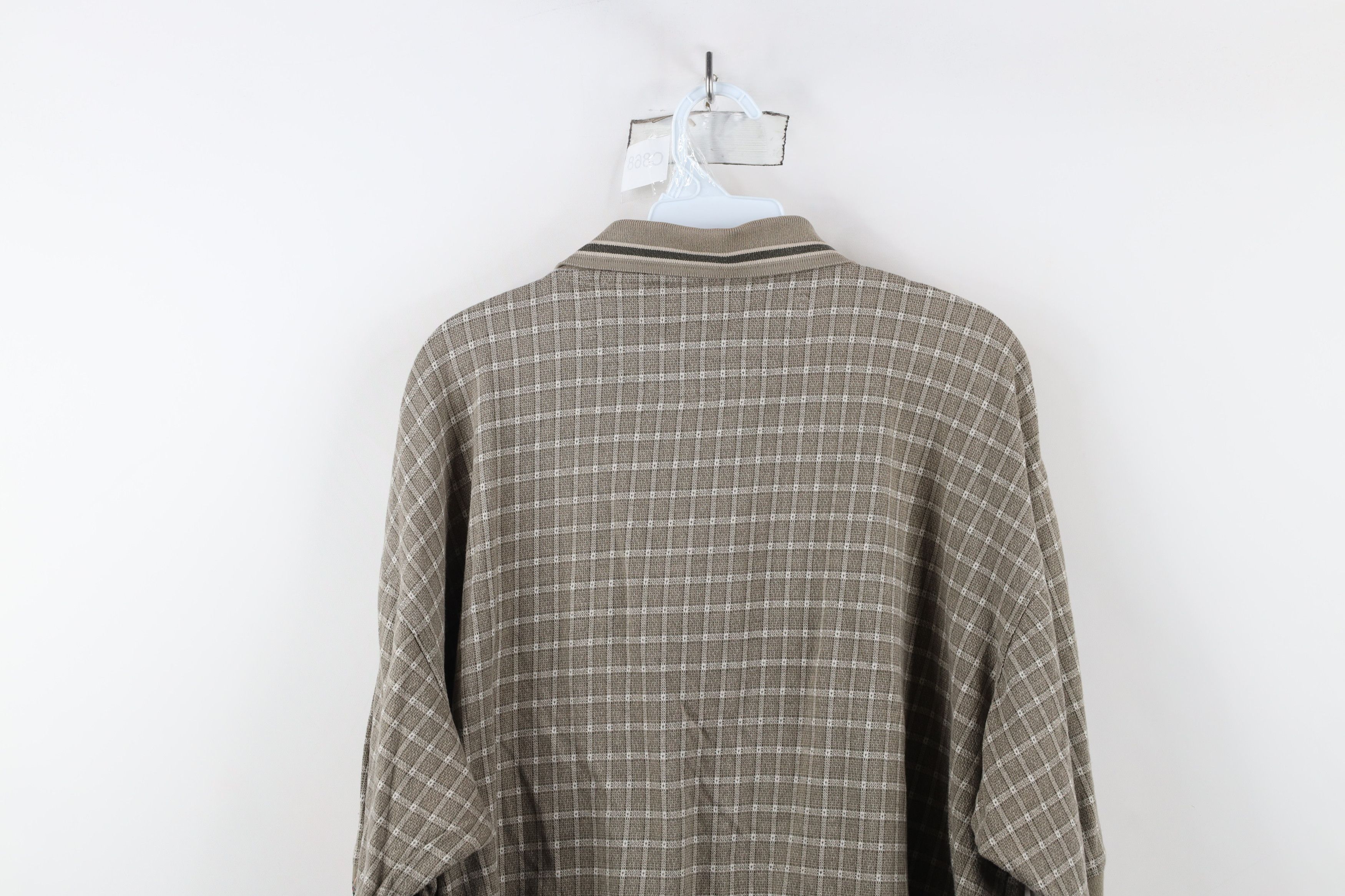 Vintage Vintage 90s Streetwear Checkered Knit Collared Polo Shirt Size US XXL / EU 58 / 5 - 11 Thumbnail