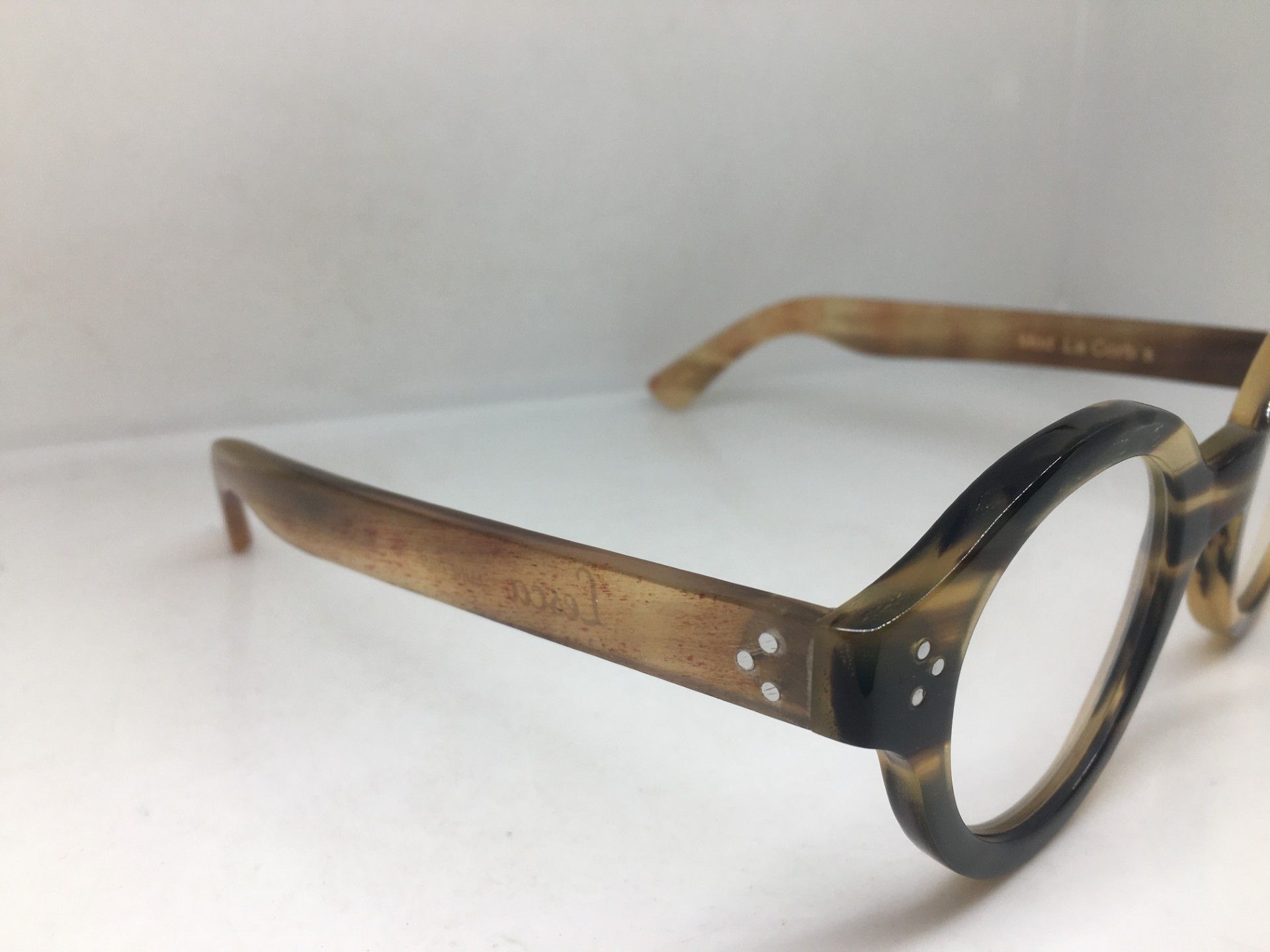 Lesca Lunetier MOD CORBUSIER ARCHITECT GENUINE HORN EYEGLASSES SPECTACLES Size ONE SIZE - 4 Thumbnail