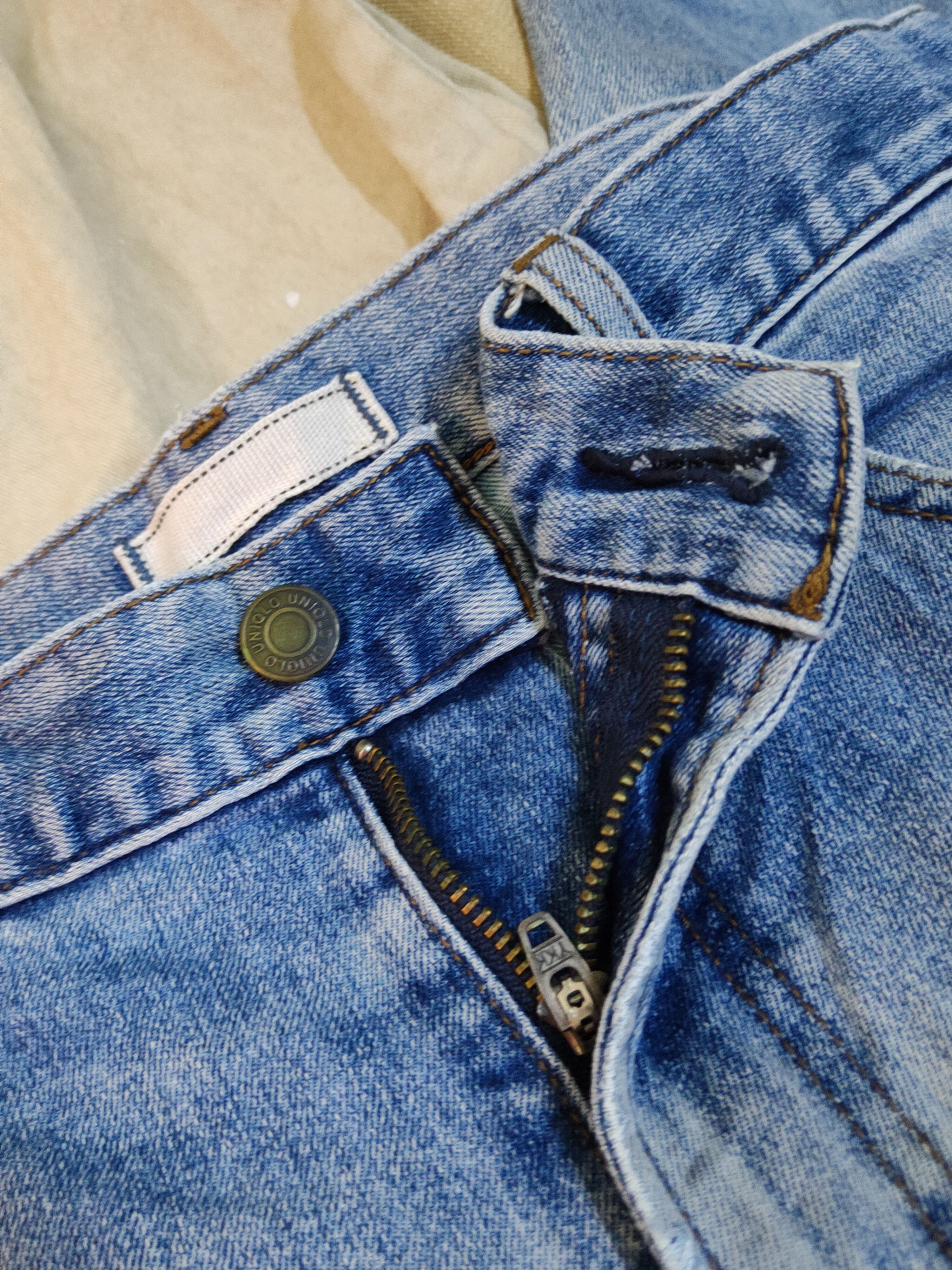 Japanese Brand Uniqlo Blue Distressed Multipocket Denim #S1583 Size US 31 - 12 Thumbnail