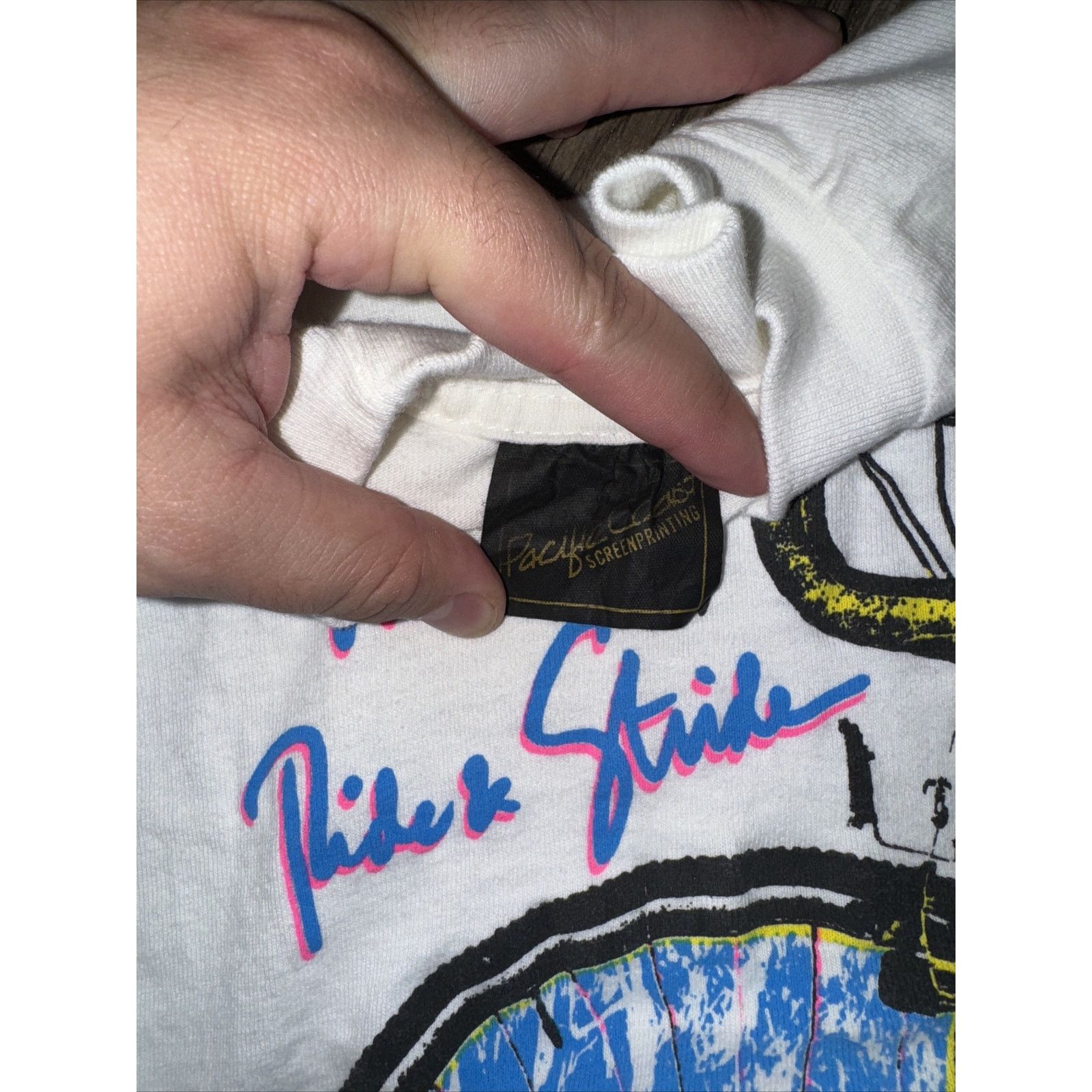 Band Tees × Vintage Screenprinting Cycling T-Shirt White Single Stitch 16x27.5 S Size US S / EU 44-46 / 1 - 3 Thumbnail