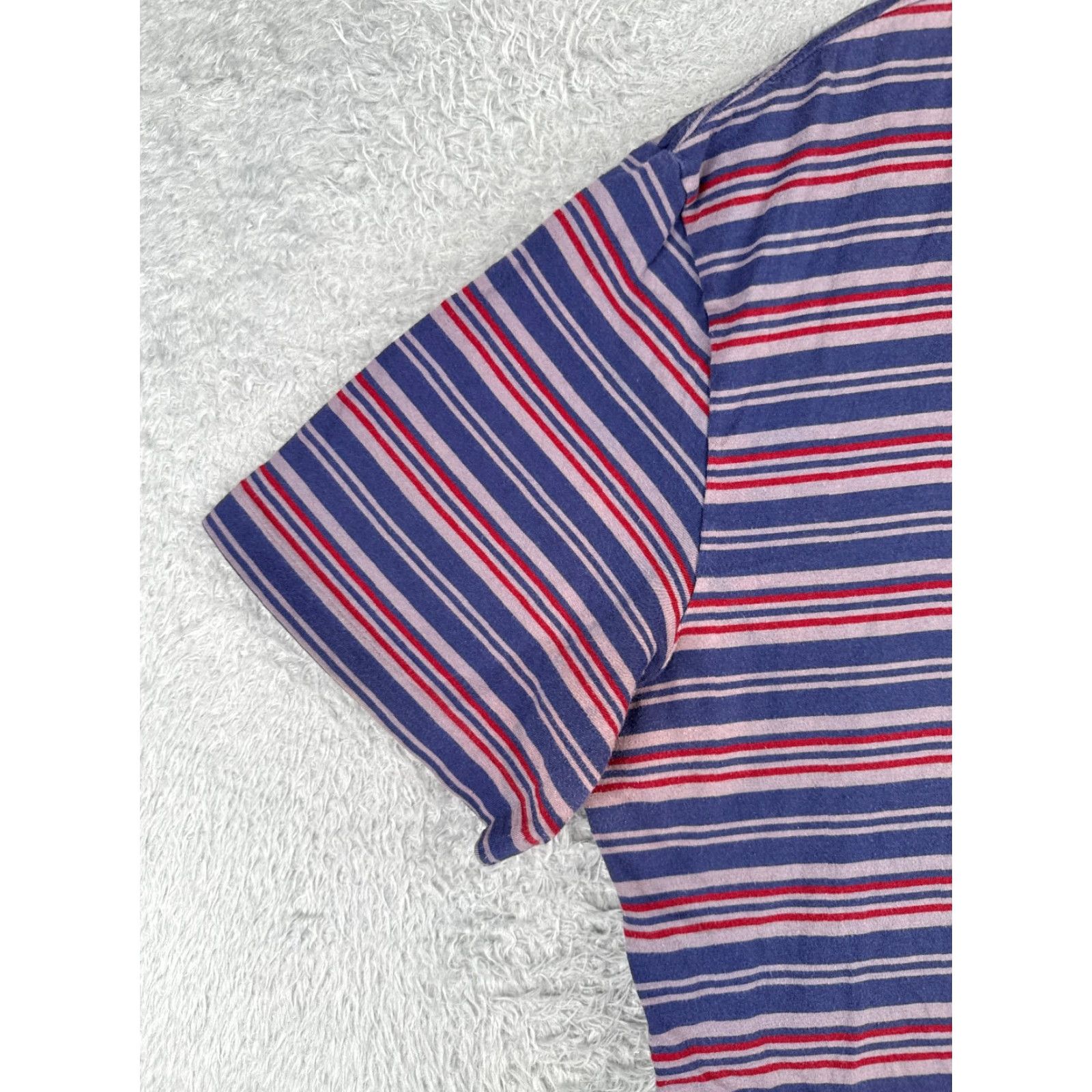 Ralph Lauren VINTAGE Ralph Lauren Shirt Adult XL Blue Red Stripe Cotton Short Sleeve Logo Mens Size US XL / EU 56 / 4 - 3 Thumbnail