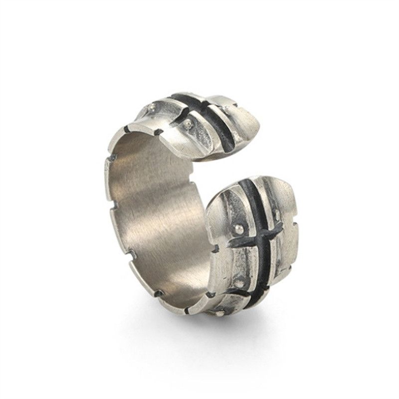 Jewelry Resizable 925 Sterling Silver Mechanical Pattern Ring Size ONE SIZE - 5 Thumbnail