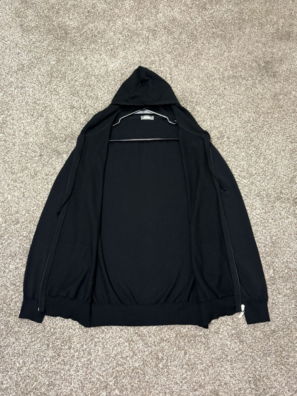 Neiman Marcus Neiman Marcus Mens Black Merino Wool Blend Zip Hoodie Size L Size US L / EU 52-54 / 3 - 5 Thumbnail