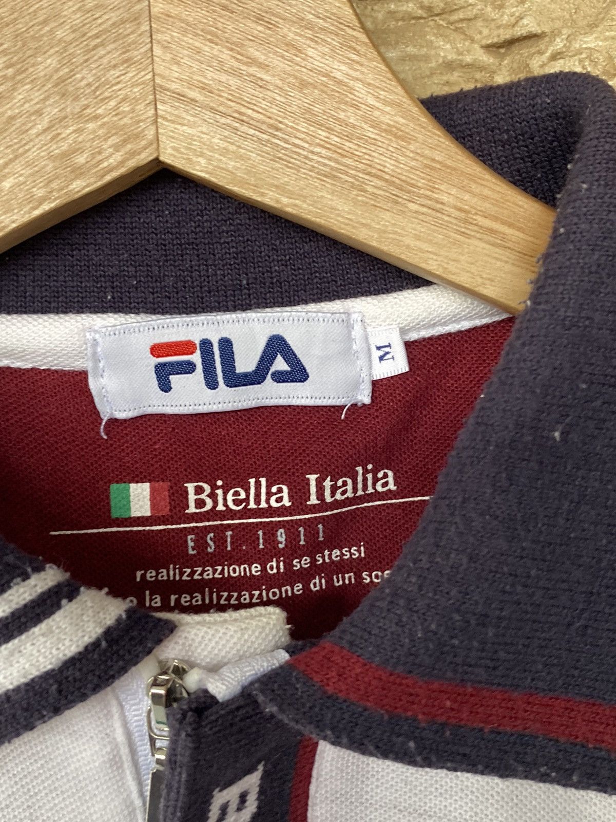 Fila Vintage Fila Biela Italia Halfzipper Long Sleeve Tees Size US L / EU 52-54 / 3 - 6 Thumbnail