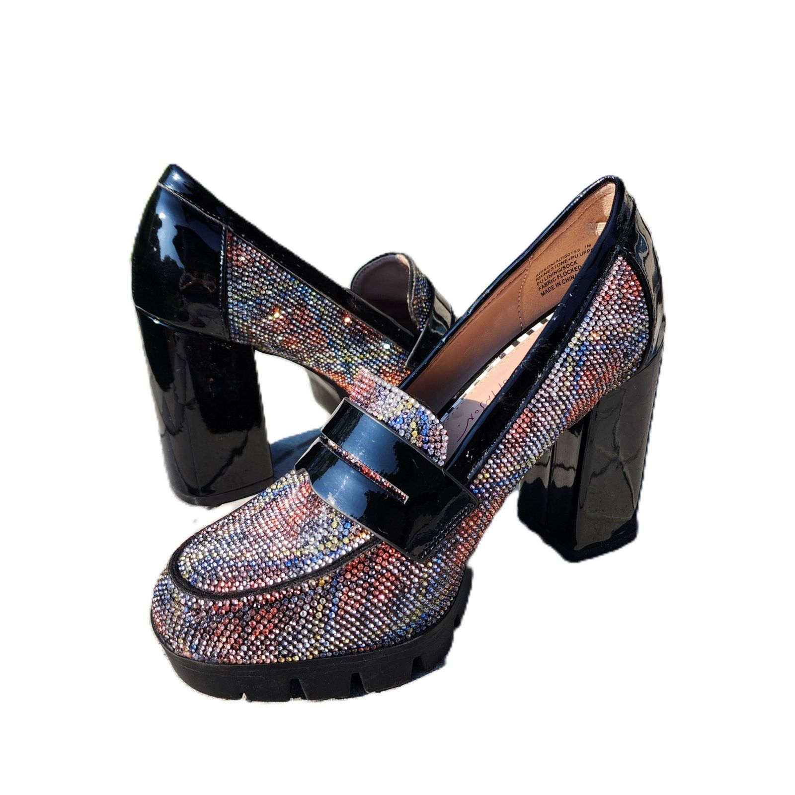 Betsey Johnson Betsey Johnson Adison Rhinestone Faux Patent Leather Loafers Size US 7 / IT 37 - 6 Thumbnail