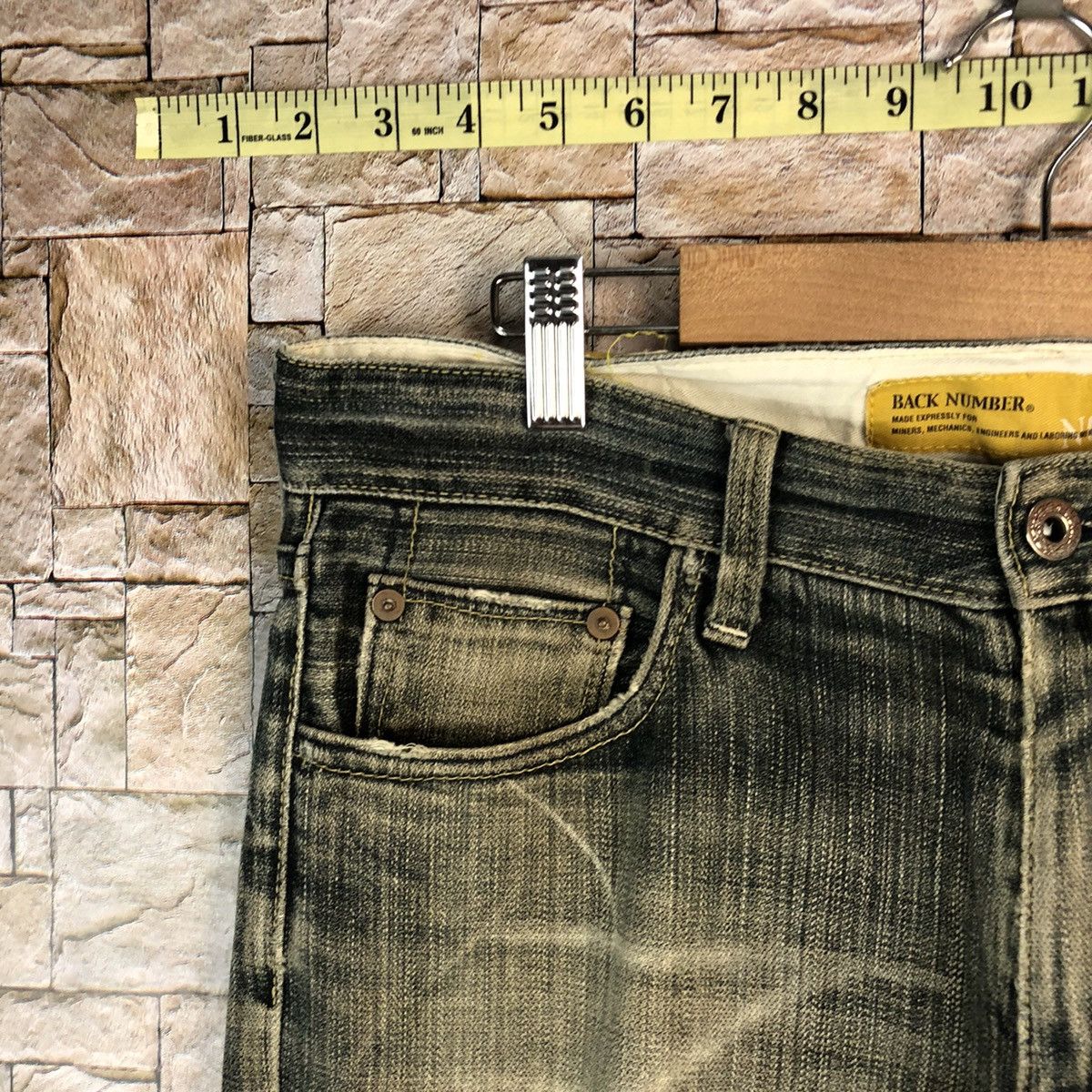 Japanese Brand Back Number Black faded vintage Denim Pants #A1009 Size US 31 - 7 Thumbnail