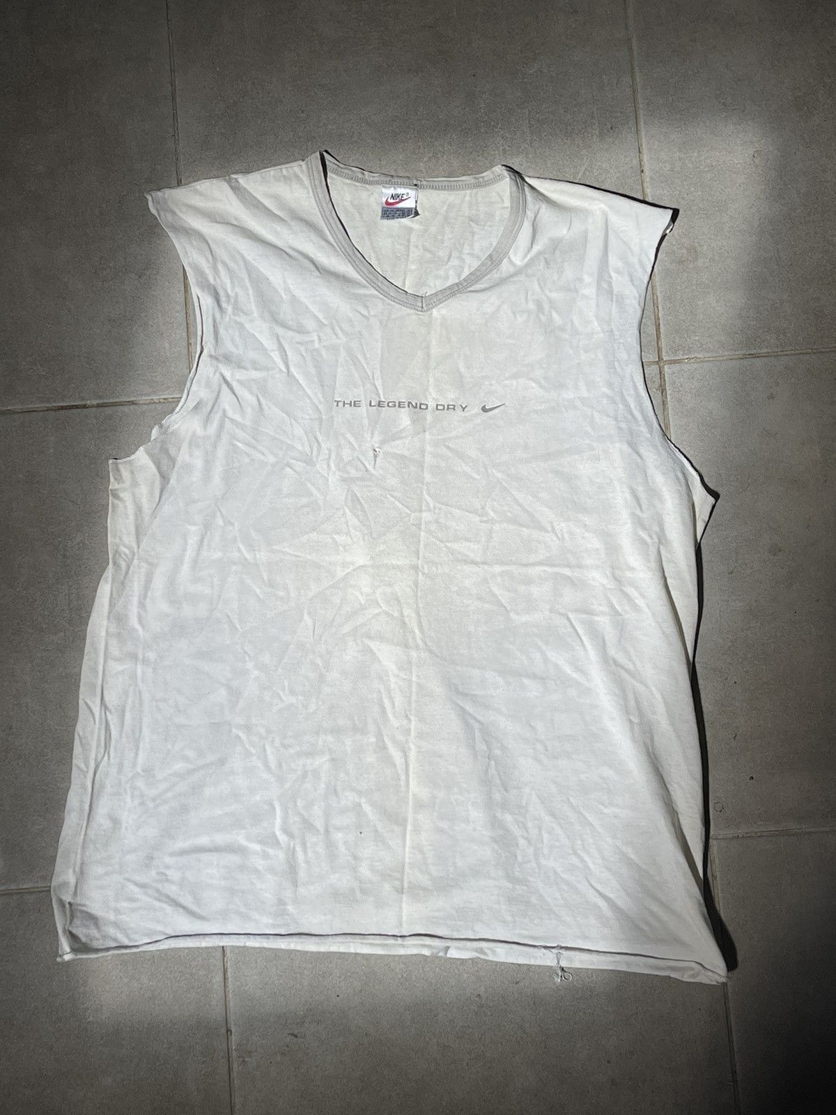 Nike × Vintage 80’s Nike Vintage The Legend Dry sleeveless centre logo Size US XL / EU 56 / 4 - 7 Thumbnail