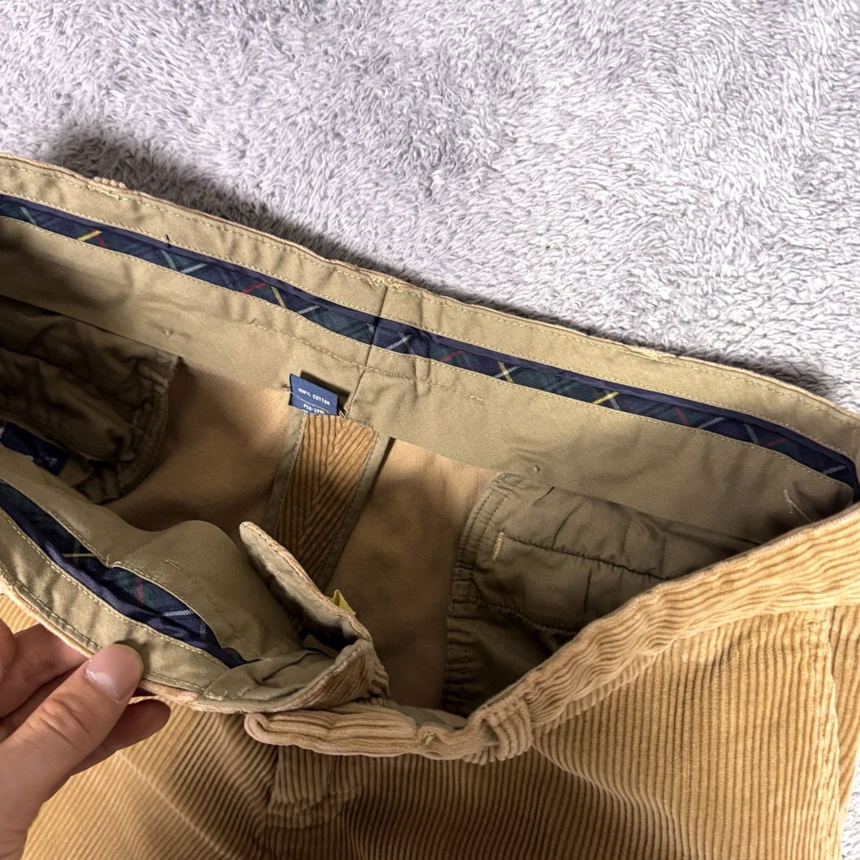 Polo Ralph Lauren VINTAGE Polo Ralph Lauren Preston Pant Pants Brown Mens 36x28 Corduroy Chino Trouser 90s Casual Workwear Size US M / EU 48-50 / 2 - 4 Thumbnail