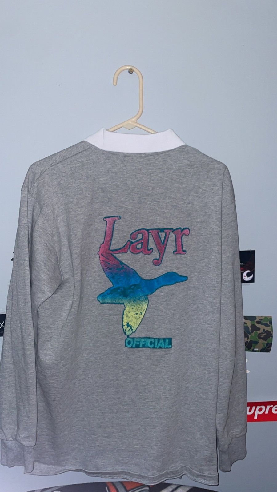 Designer Layr Grey Long sleeve Polo Size US L / EU 52-54 / 3 - 2 Thumbnail