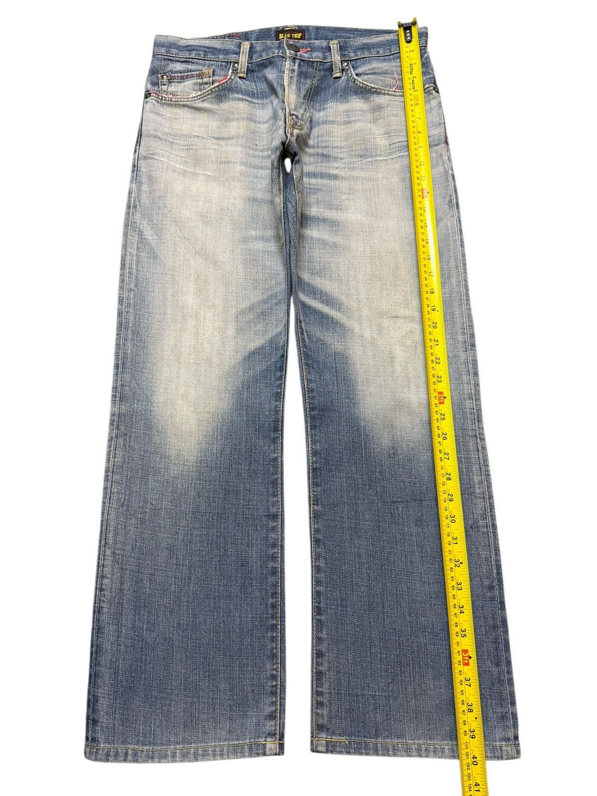 Edwin Vintage 90s Japan Edwin Blue Trip Faded Wash Wide Leg Baggy Size US 34 / EU 50 - 11 Thumbnail