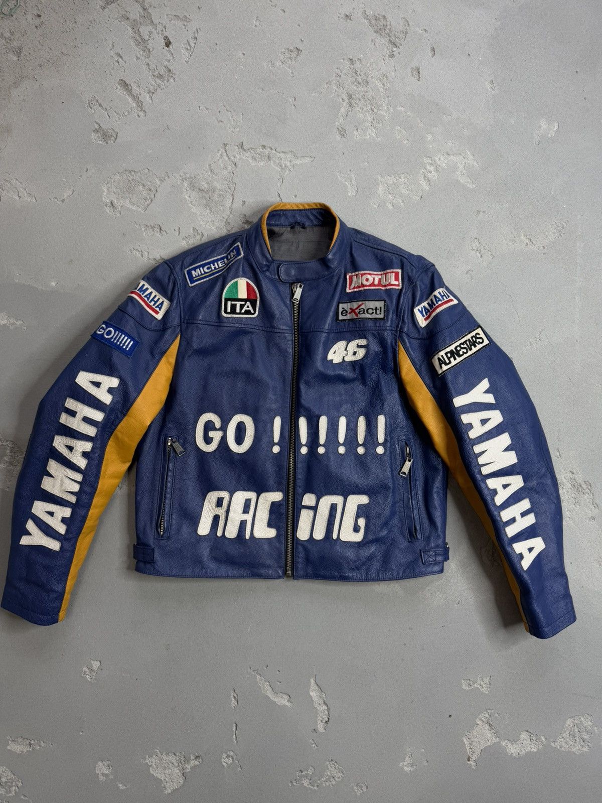 Other VINTAGE RACING LEATHER JACKET V/46 VALENTINO ROSSI STYLE Size US XXL / EU 58 / 5 - 4 Thumbnail