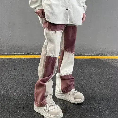 Japanese Brand Y2K Patchwork Grunge Baggy Trousers Jeans Streetwear Size US 34 / EU 50 - 4 Thumbnail