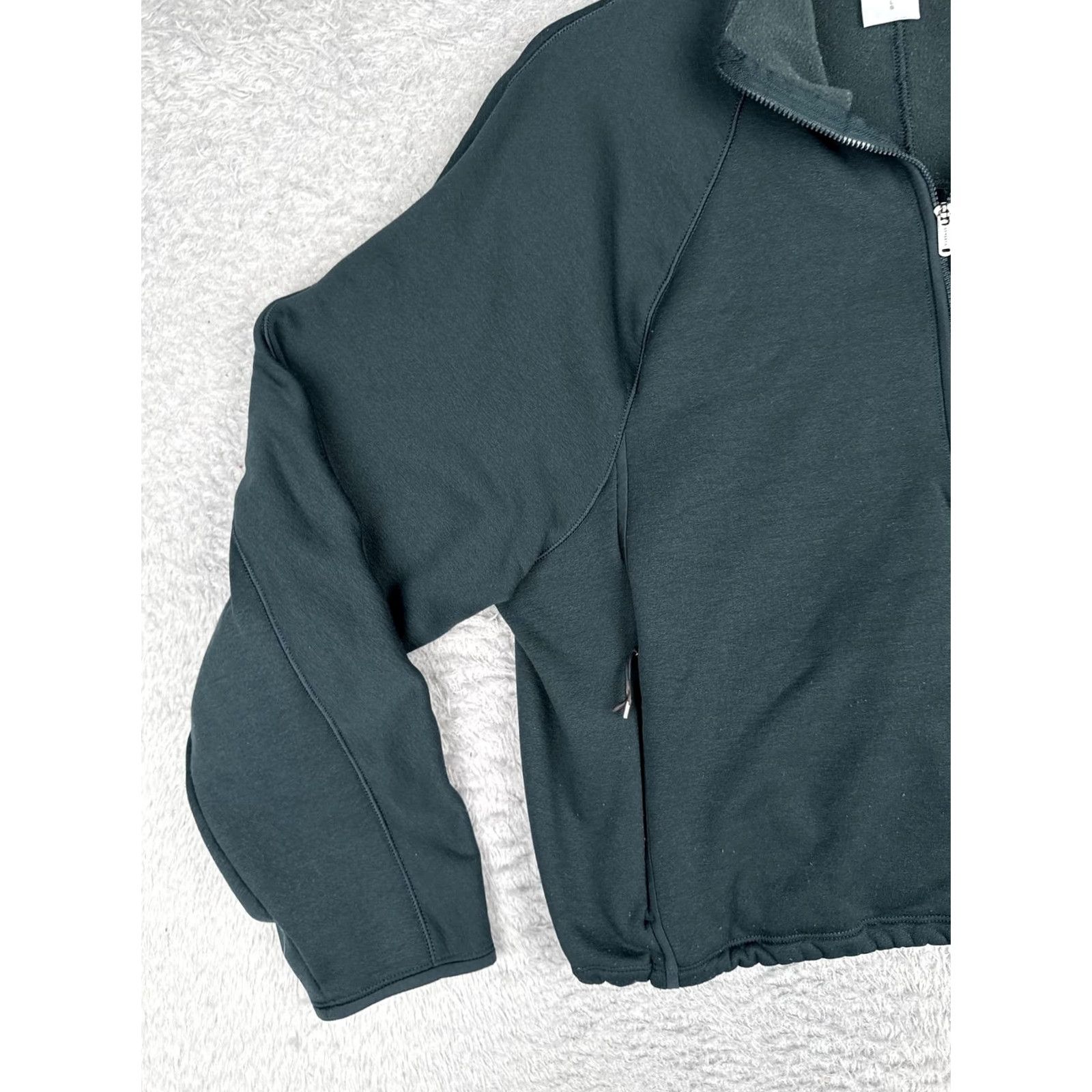 Athleta Athleta Fleece Pullover Womens L Green 1/4 Zip Mock Neck Pockets Sweatshirt Size L / US 10 / IT 46 - 3 Thumbnail