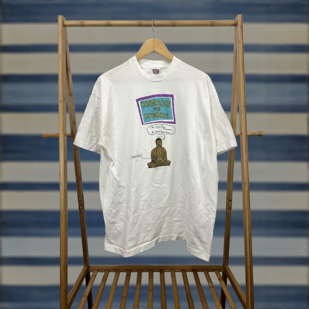 Fruit Of The Loom VTG 90s Buddhism T-Shirt 2XL Men White Nike? Size US XXL / EU 58 / 5 - 1 Thumbnail
