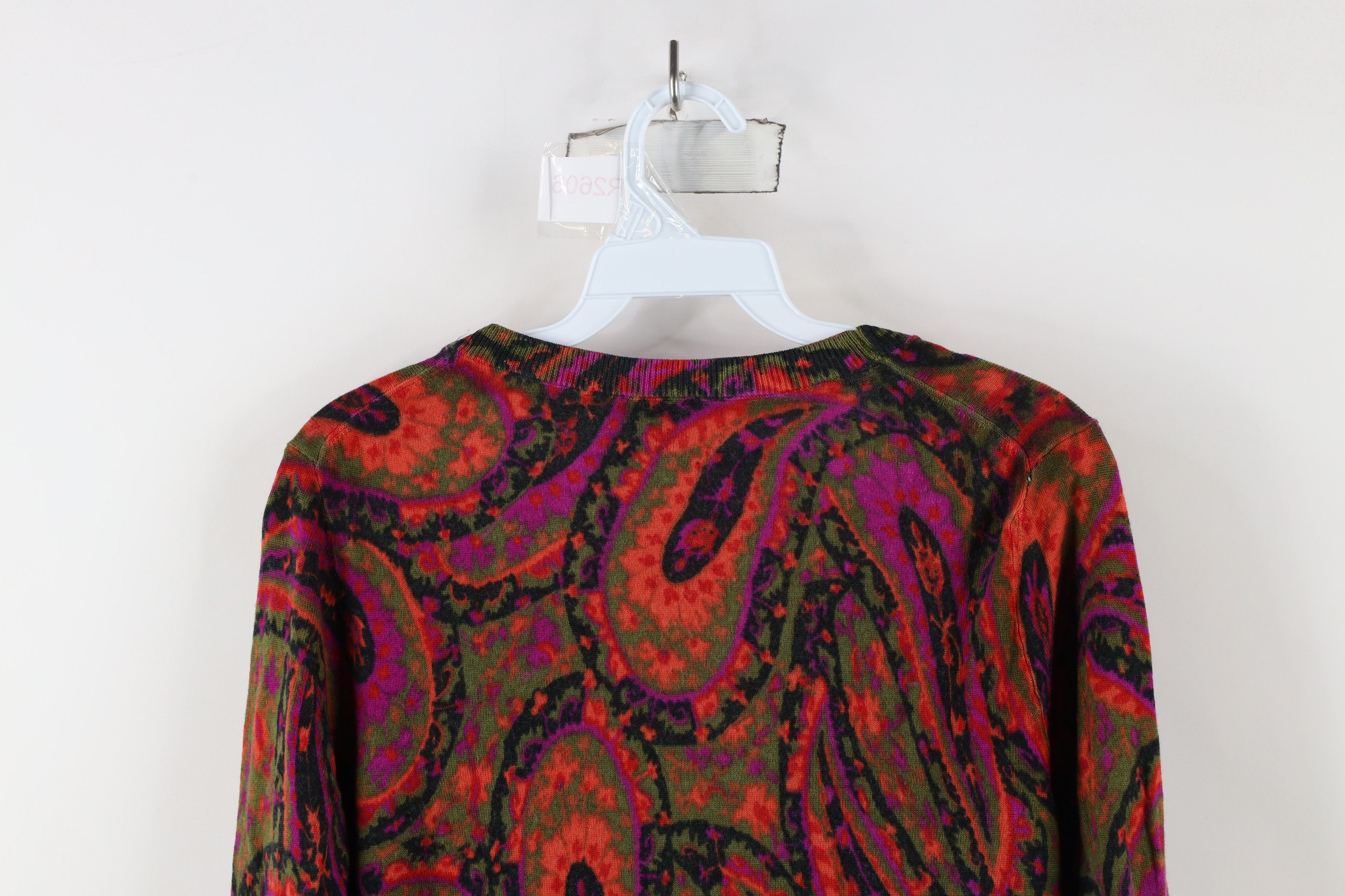 Vintage Vintage Streetwear Paisley Merino Wool Knit Cardigan Sweater Size M / US 6-8 / IT 42-44 - 10 Thumbnail