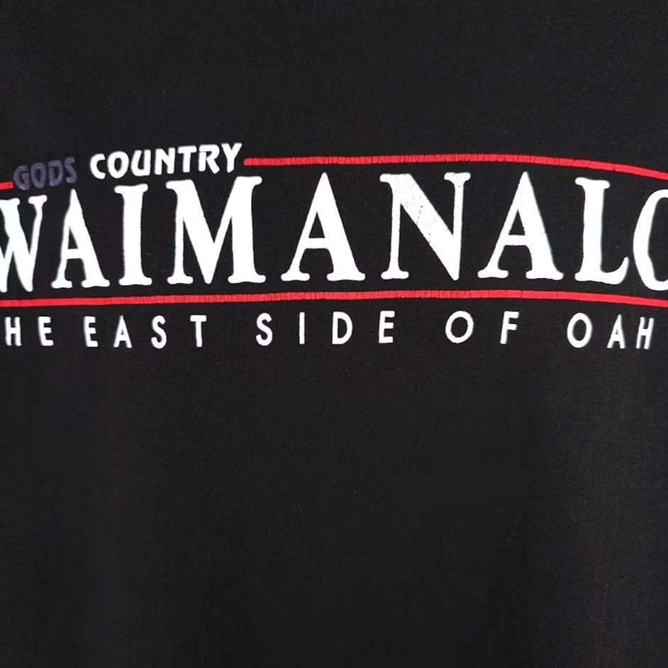 Vintage Waimanalo Oahu T Shirt Mens XL Black Hawaii Travel Destination Gods Country Slick Symbol Pattern: Solid Short Sleeve Crew Neck Cotton Vintage: No Size US XL / EU 56 / 4 - 3 Thumbnail