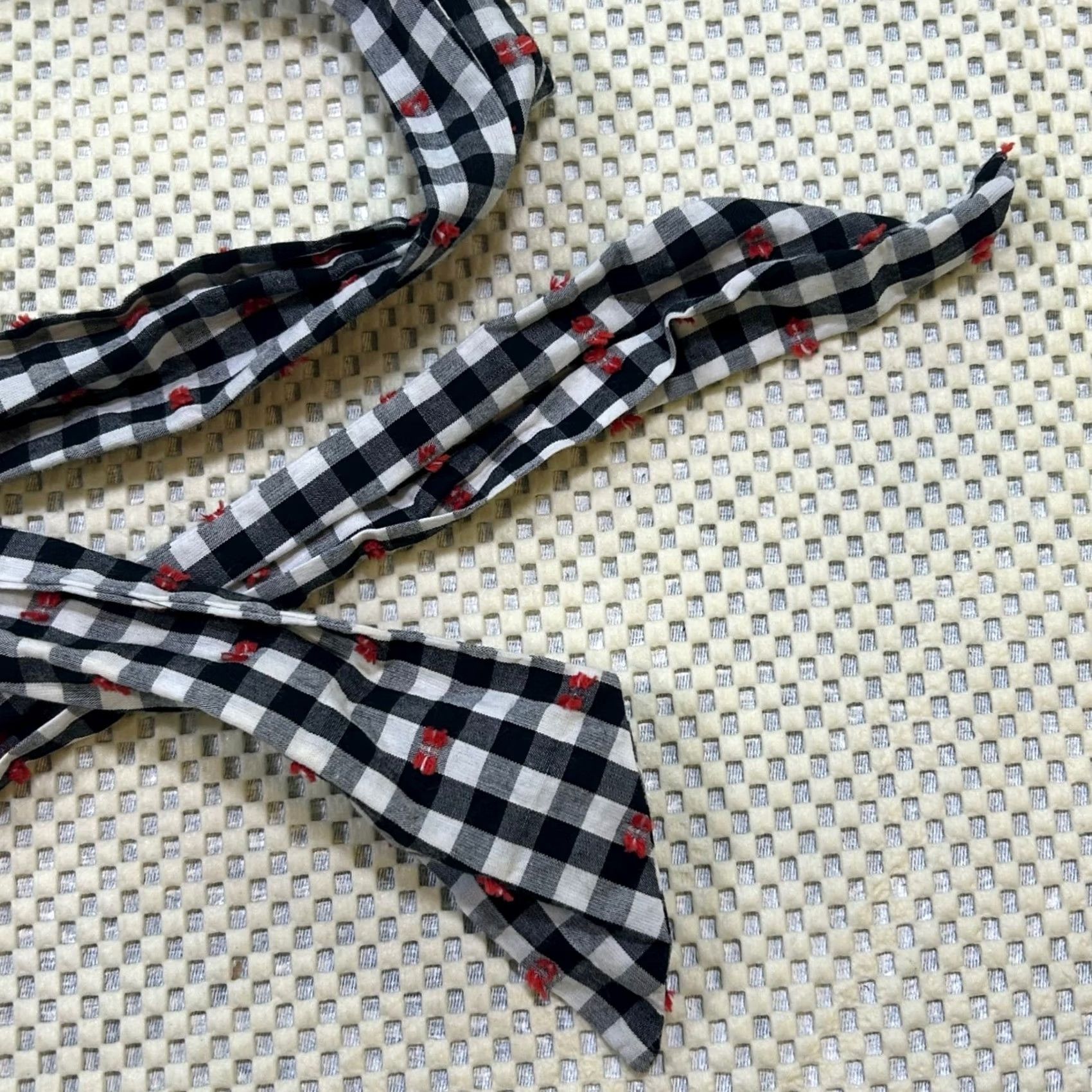 Vintage Dolan Gingham Off Shoulder Crop Top Tie Front Blouse Black Accent Size S Womens Blouse Cropped Short Puff Sleeve Checkered Top DPZ Size S / US 4 / IT 40 - 5 Thumbnail