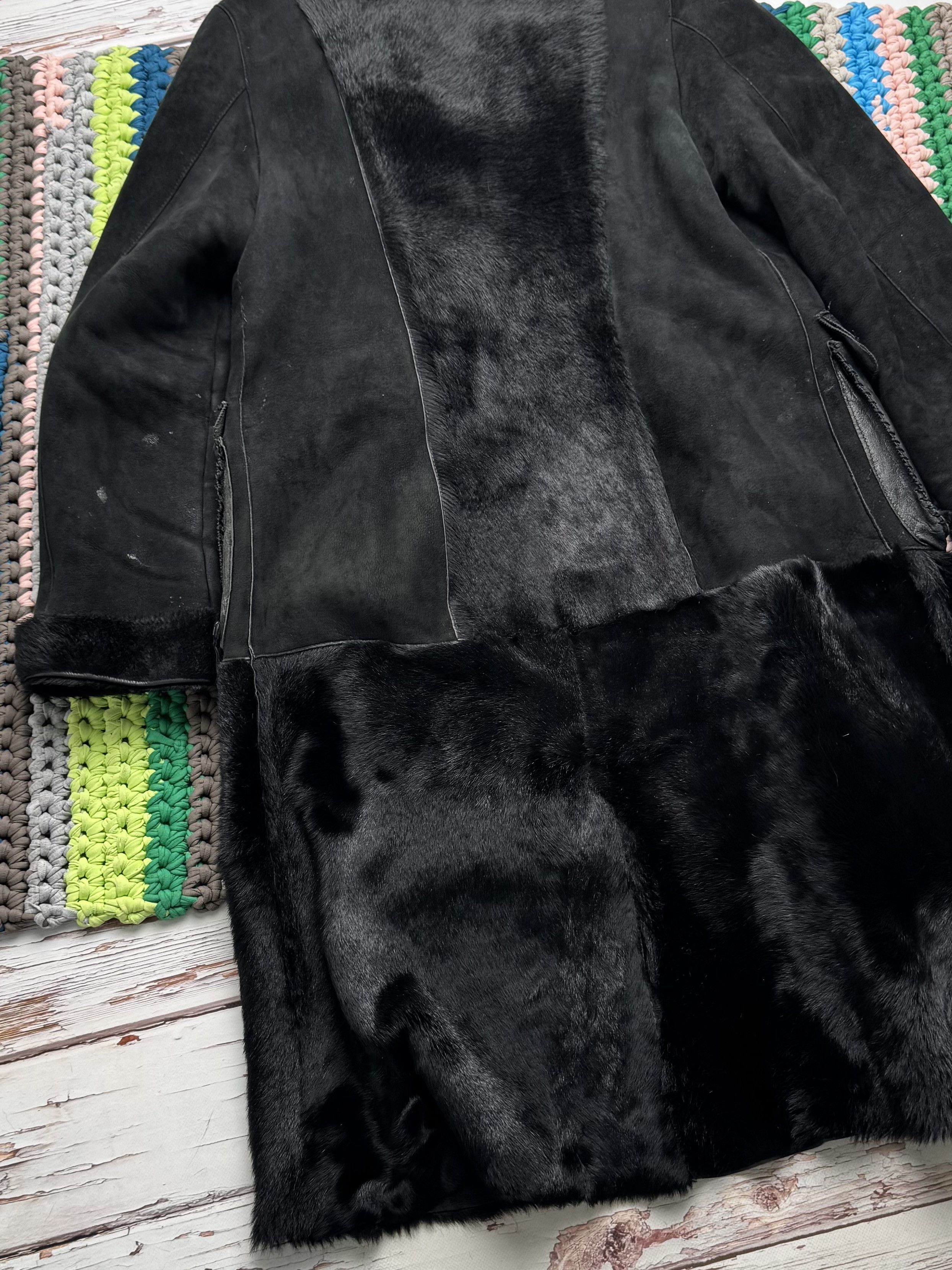 Vintage Vintage Shearling Leather Long Winter Coat Y2K Gothic Size M / US 6-8 / IT 42-44 - 23 Thumbnail