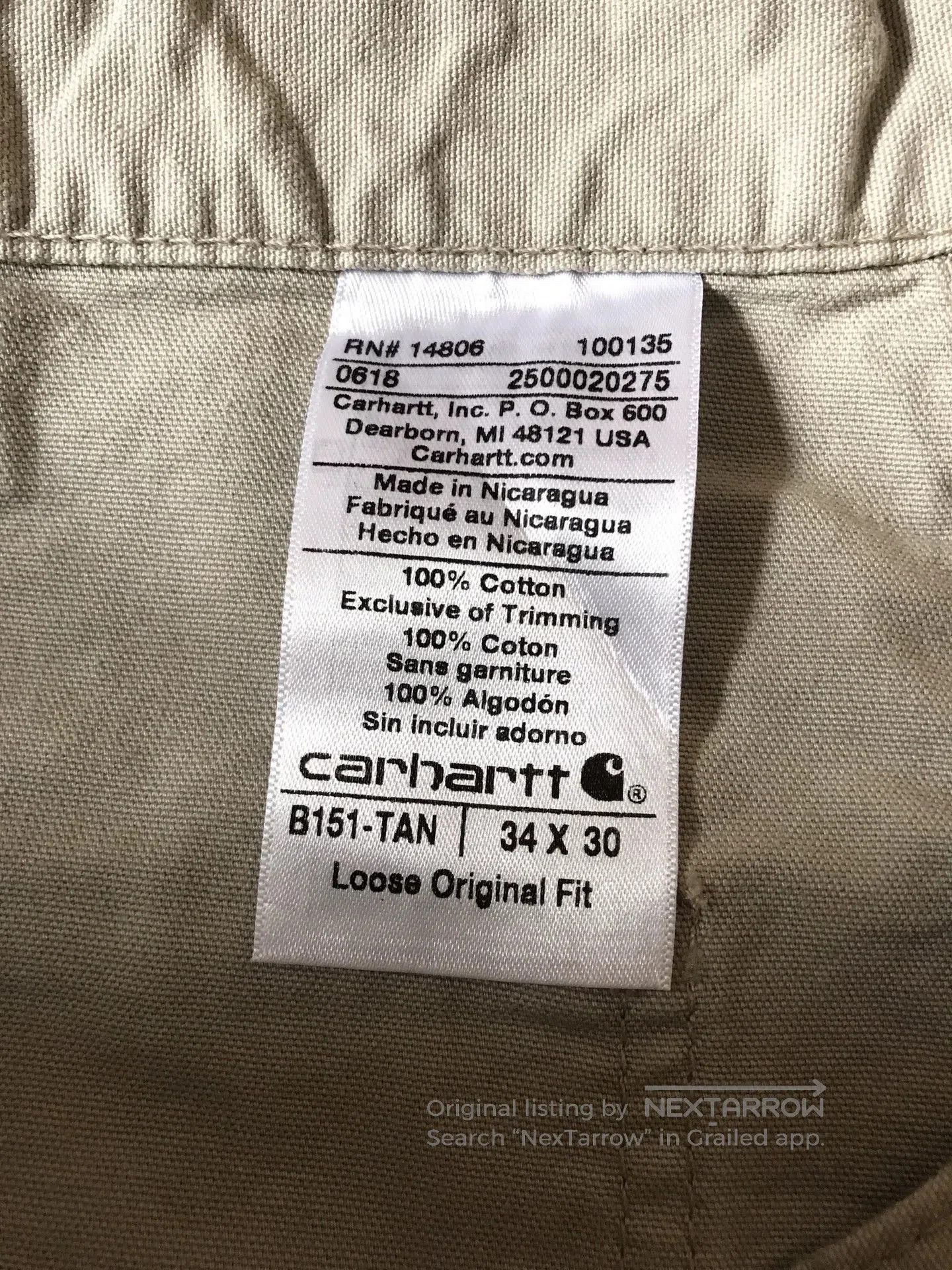 Carhartt Carhartt B151 Canvas Work Pants W34L30. Size US 34 / EU 50 - 9 Thumbnail