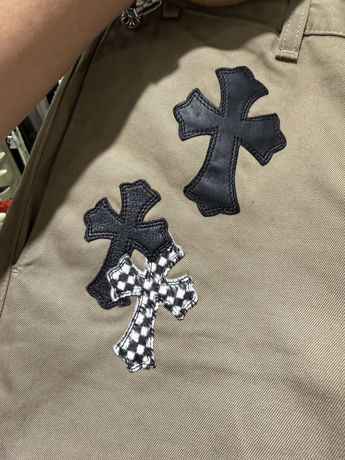 Chrome Hearts Chrome Hearts Black Camo Checker Cross Patch Tan Chino Pants Size US 34 / EU 50 - 4 Thumbnail