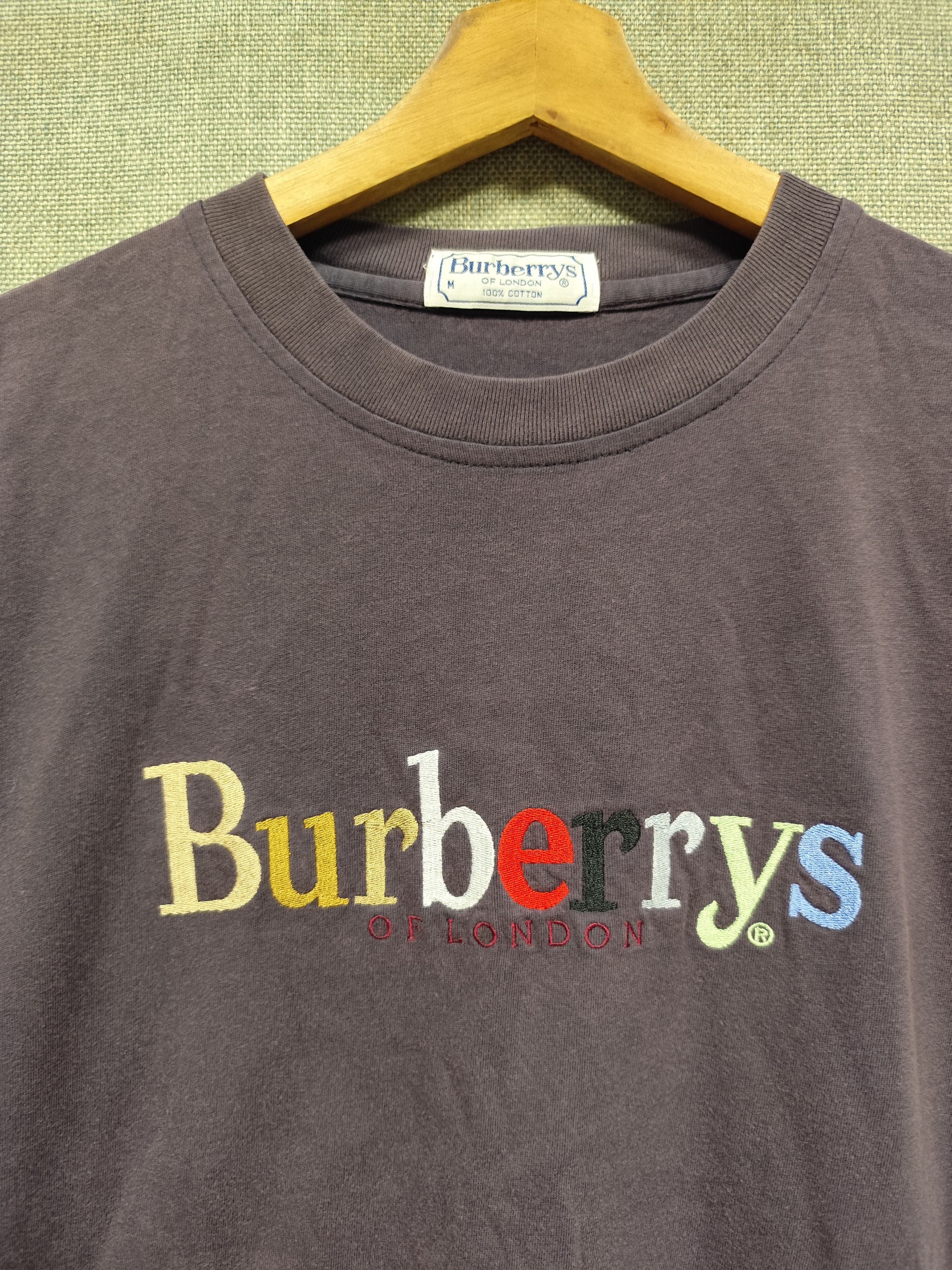Burberry Vintage 90s t shirt burberry spellout multicolour Size US M / EU 48-50 / 2 - 2 Thumbnail