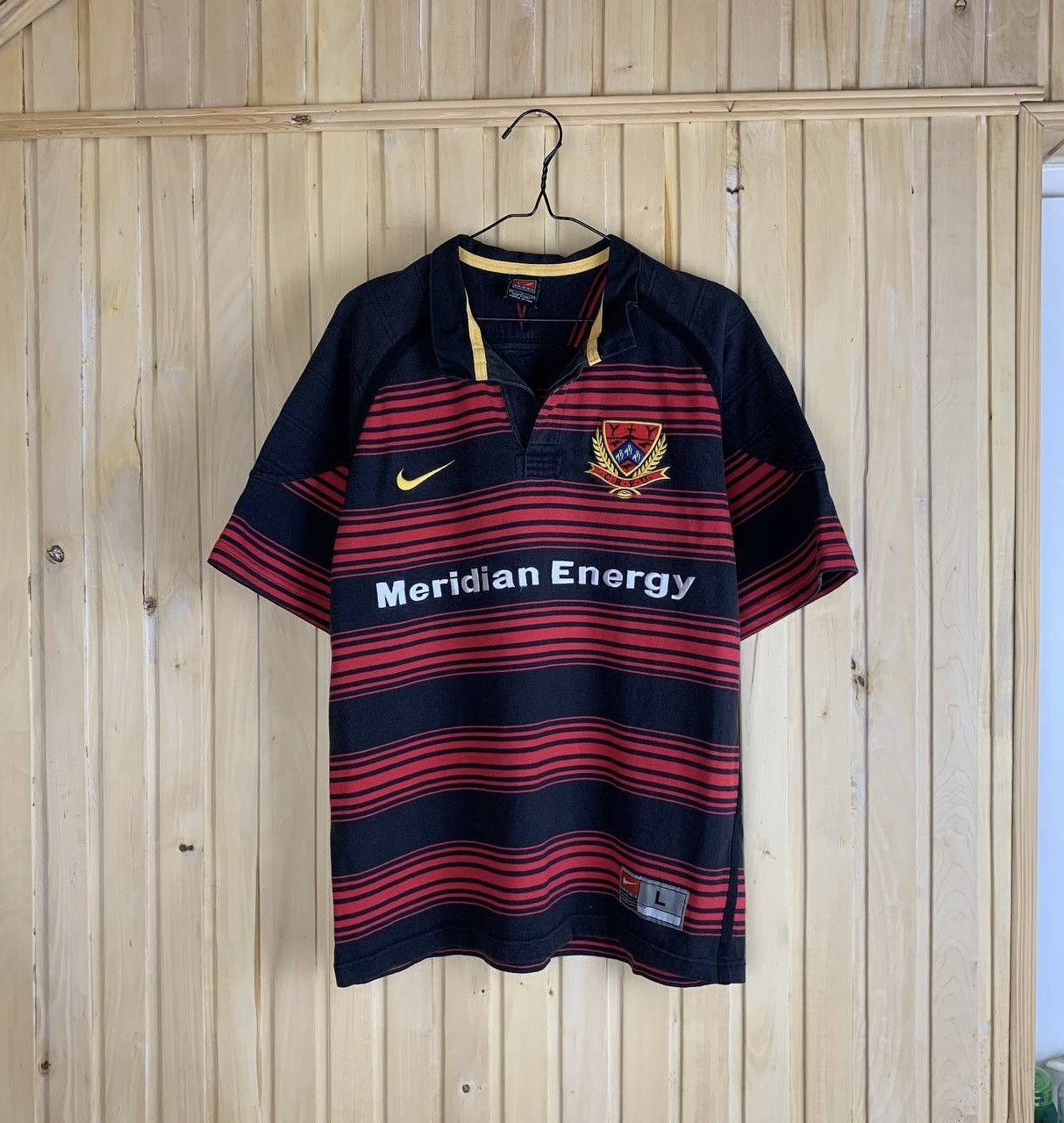 image of Vintage Striped Nike Crfu Rugby Shirt Meridian Energy, Men's (Size Large)