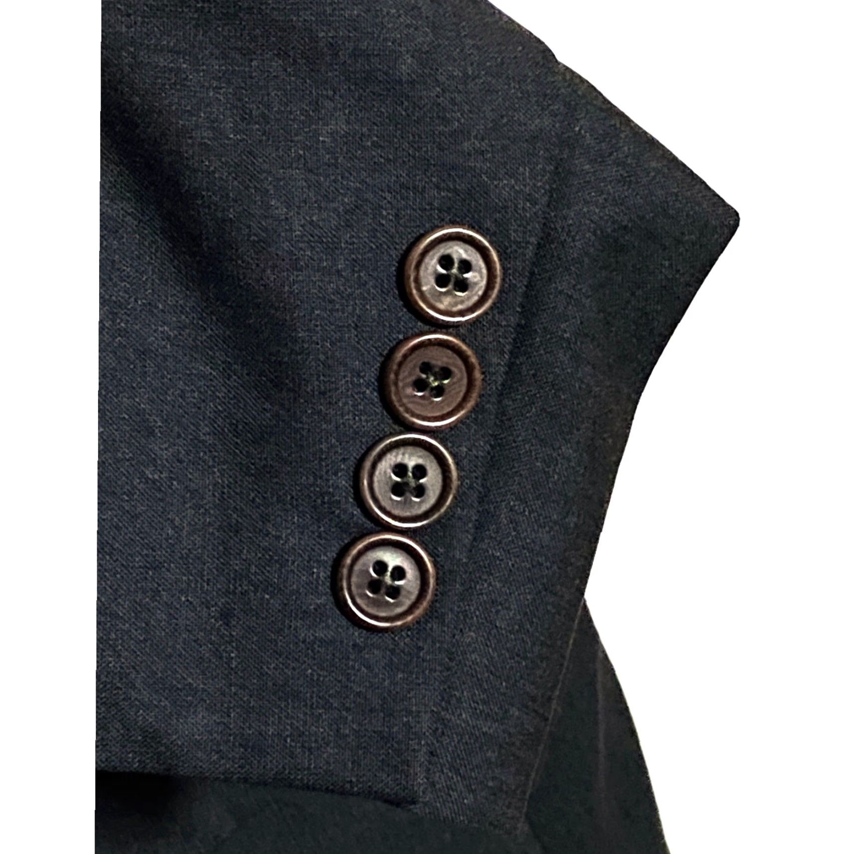 Brooks Brothers Brooks Brothers 346 2 Button Suit Jacket Mens 43R Stretch Business Formal Wool Spandex Black Notch Four-Button Sleeve Vintage Ivy League Peak 2 Piece Size 42R - 5 Thumbnail
