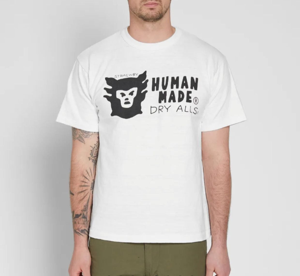 image of Human Made Wide Logo T in White, Men's (Size Medium)