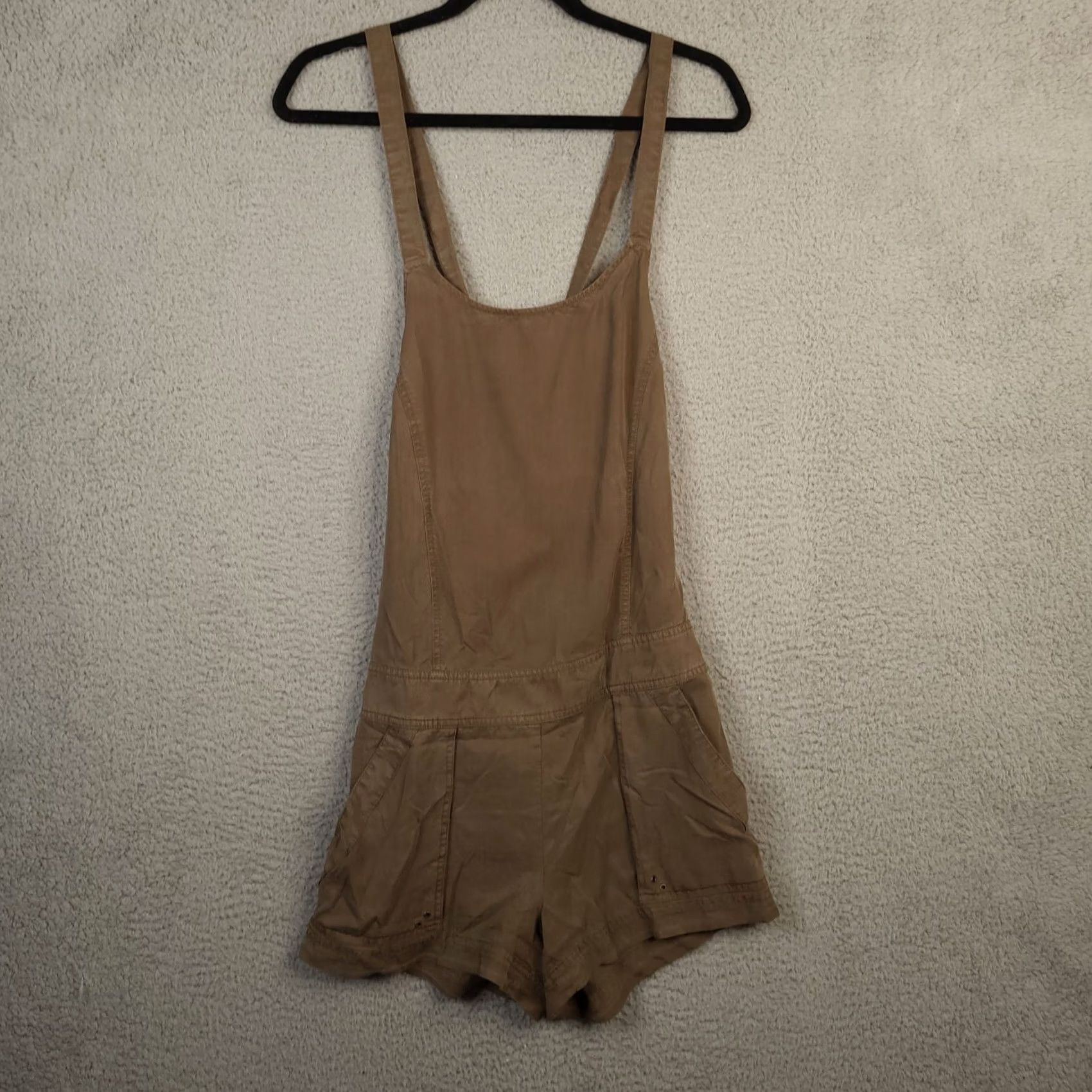 Vintage PAM & GELA Brown Women's Sleeveless Lace Up Romper Size P Size 28" / US 6 / IT 42 - 3 Thumbnail