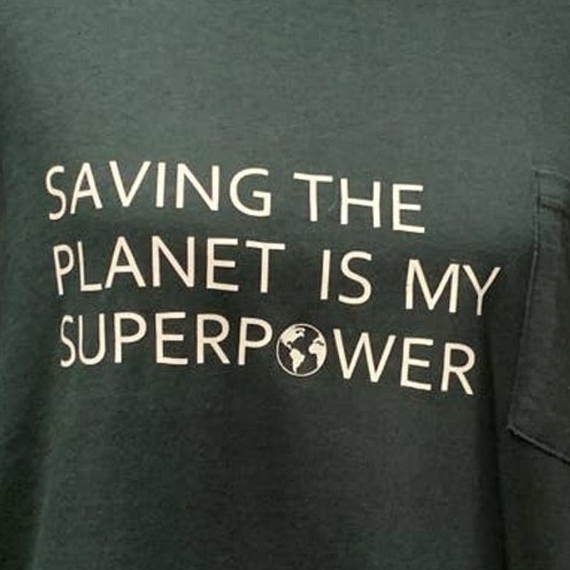 Jerzees Hand Printed Mens 2XL Saving the Planet Cotton Blend Tee Size US XXL / EU 58 / 5 - 2 Thumbnail
