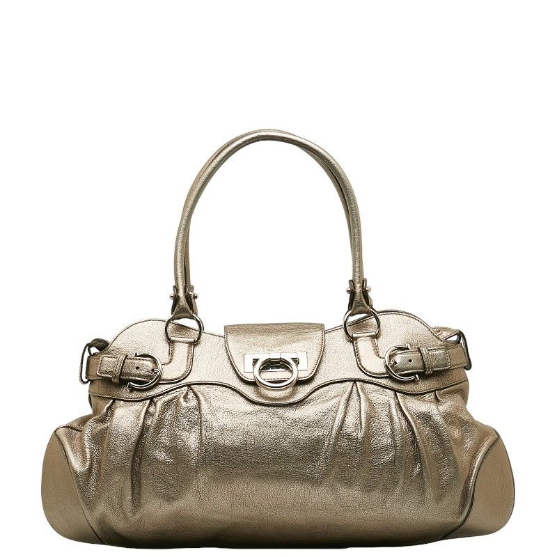 Salvatore Ferragamo Salvatore Ferragamo Salvatore Ferragamo Gancini Leather Handbag Leather Handbag in Very Good Condition Size ONE SIZE - 1 Thumbnail