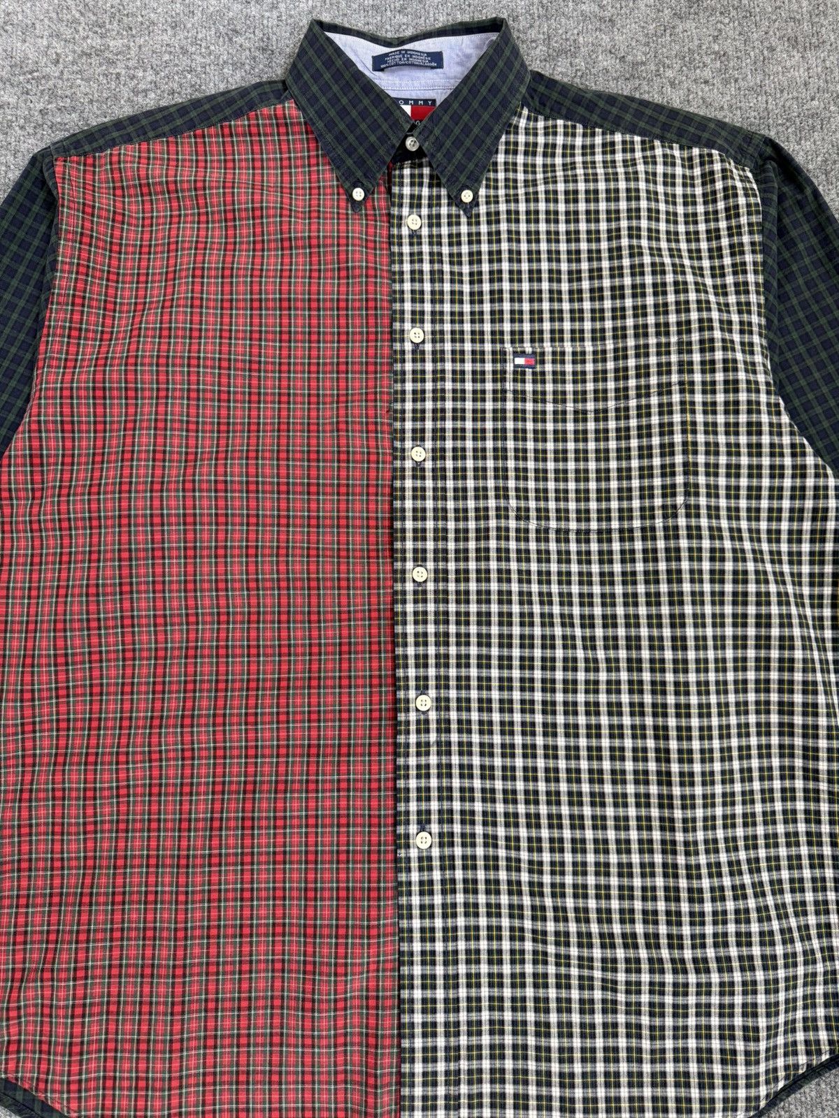 Tommy Hilfiger Vintage Tommy Hilfiger Patchwork Plaid Shirt L Size US L / EU 52-54 / 3 - 2 Thumbnail