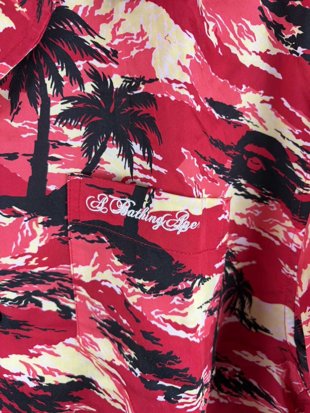 Bape SS25 BAPE Palm Tree Camo Open Collar Pocket SS Shirt Red Size US XL / EU 56 / 4 - 3 Thumbnail