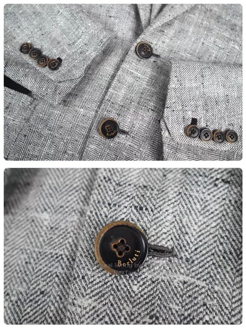 Berluti Berluti Grey Snowflake Silk Blended Suit Size US S / EU 44-46 / 1 - 5 Thumbnail