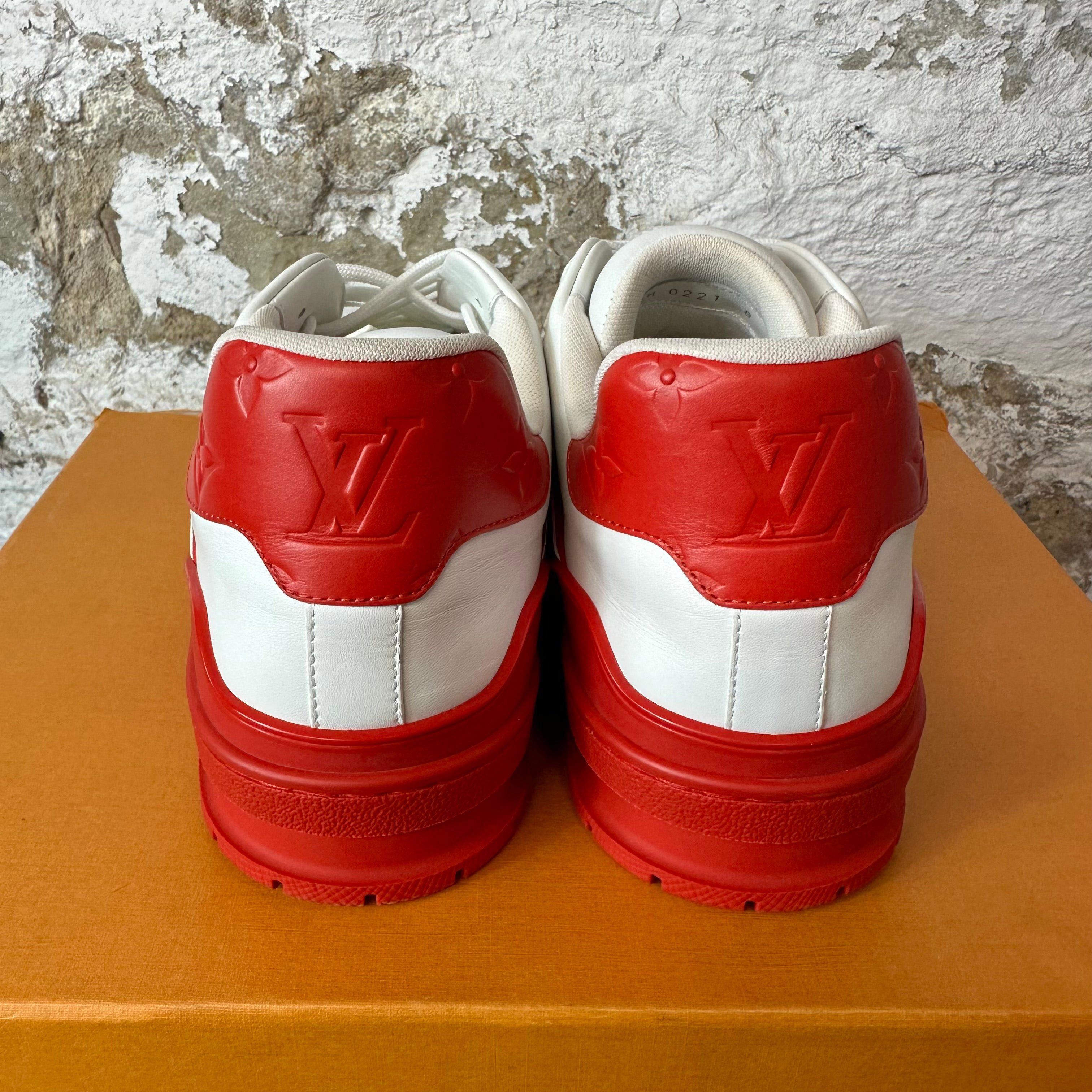 Louis Vuitton Louis Vuitton Trainer White Red Sneaker Sz 9.5 (8LV) Size US 9.5 / EU 42-43 - 5 Thumbnail