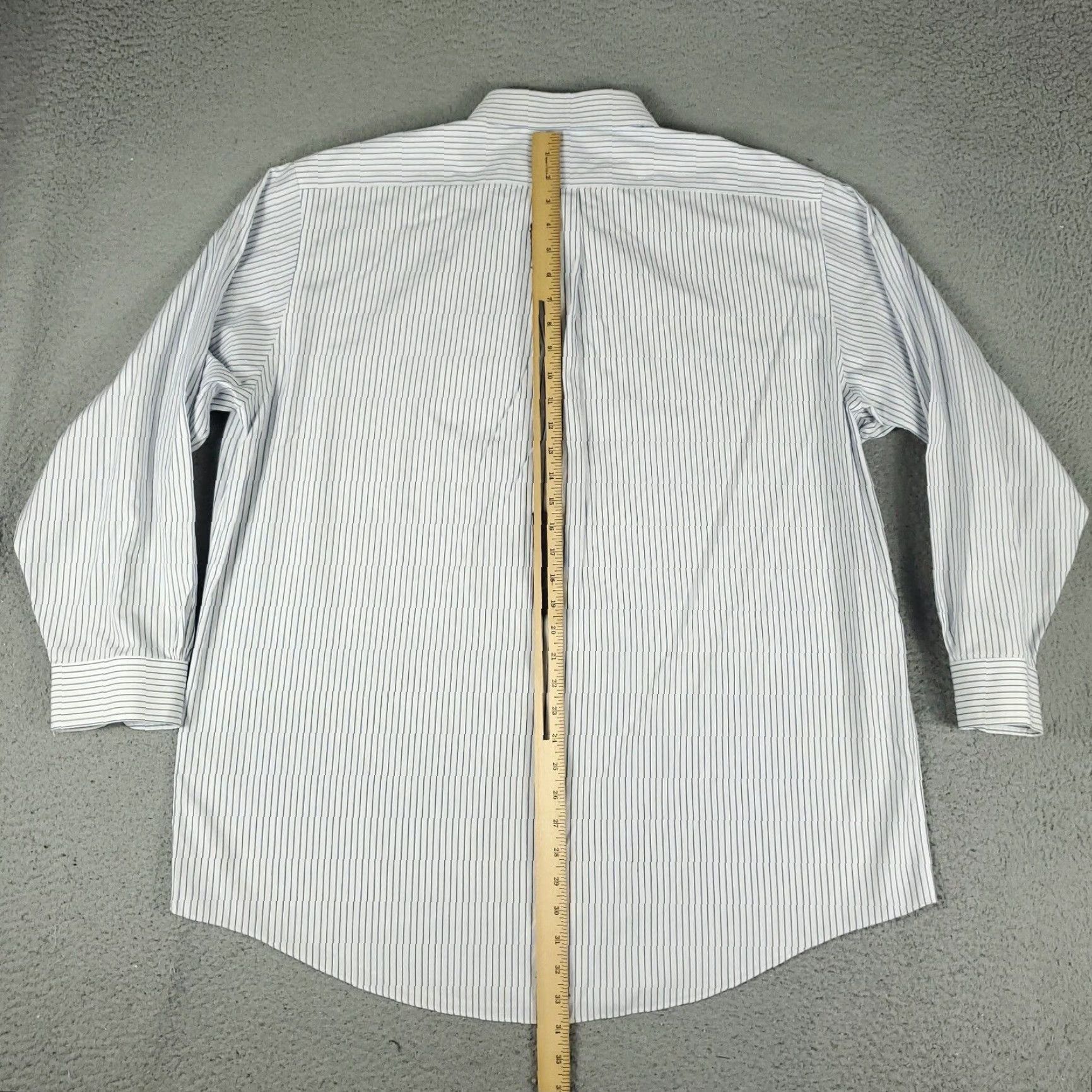 Brooks Brothers VINTAGE Brooks Brothers Dress Shirt Men Size 18 Long Sleeve Striped White Cotton Business Casual Formal Size 48R - 3 Thumbnail