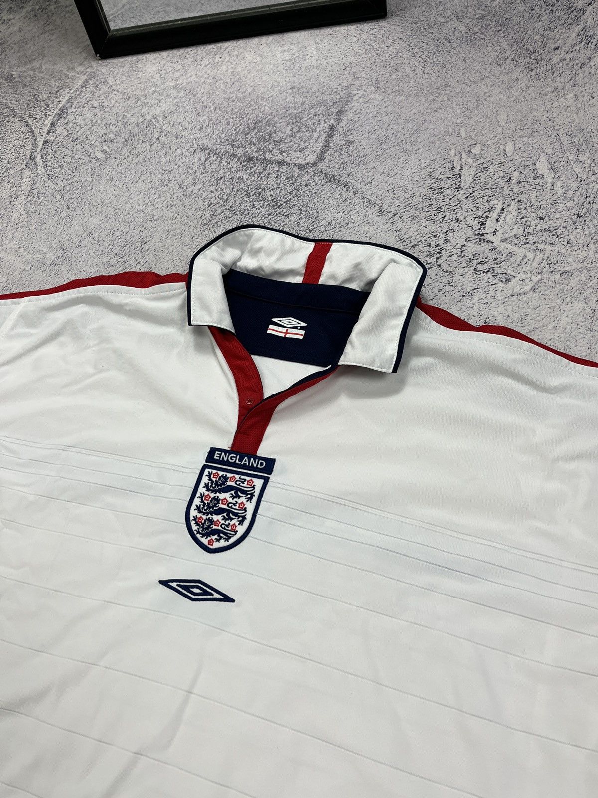 Umbro Vintage Umbro England 2003/05 Soccer Jersey Home Shirt Size US XXL / EU 58 / 5 - 6 Thumbnail