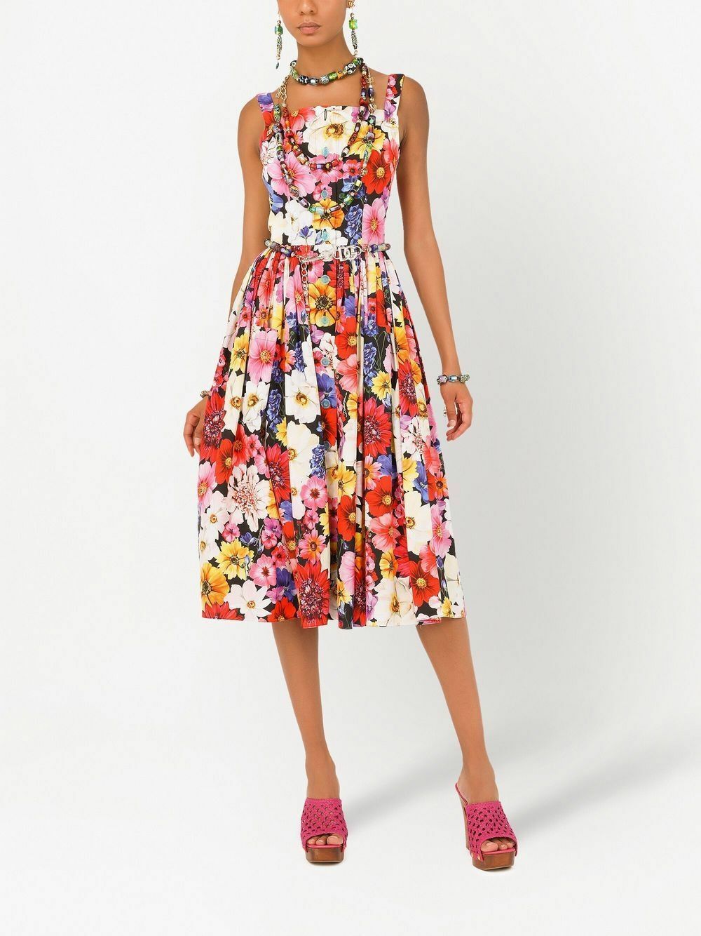Dolce & Gabbana o1y0825 Midi Dress in Multicolor Size XS / US 0-2 / IT 36-38 - 3 Thumbnail