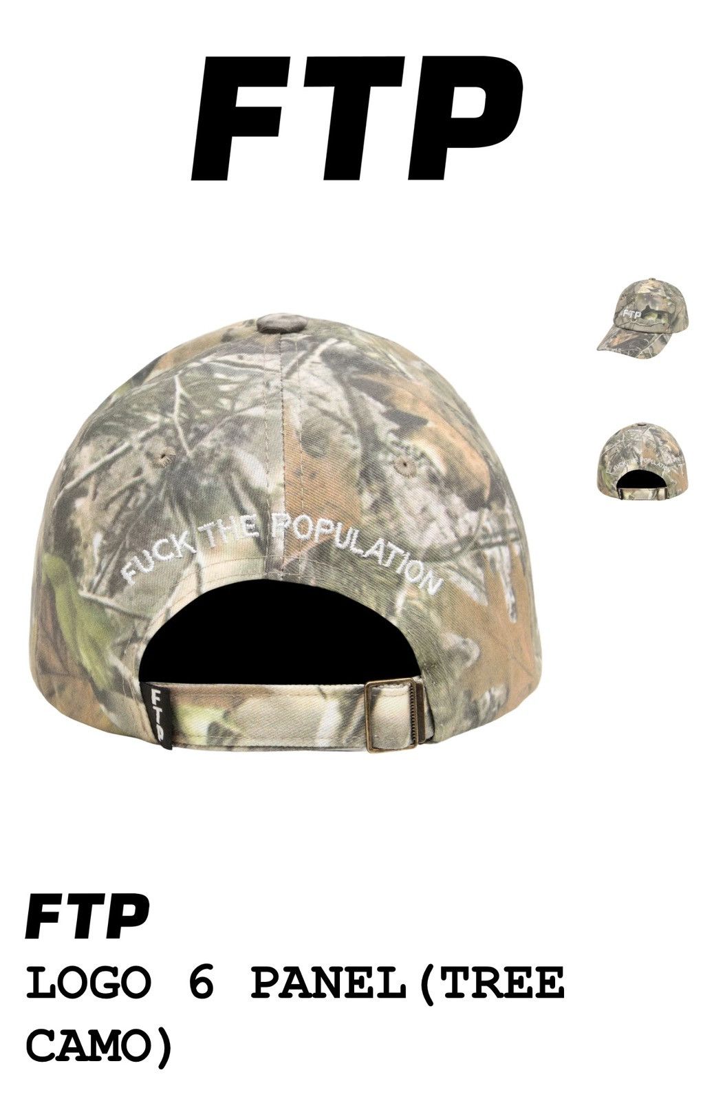 Fuck The Population × Supreme FTP LOGO 6 PANEL (TREE CAMO) Size ONE SIZE - 8 Thumbnail