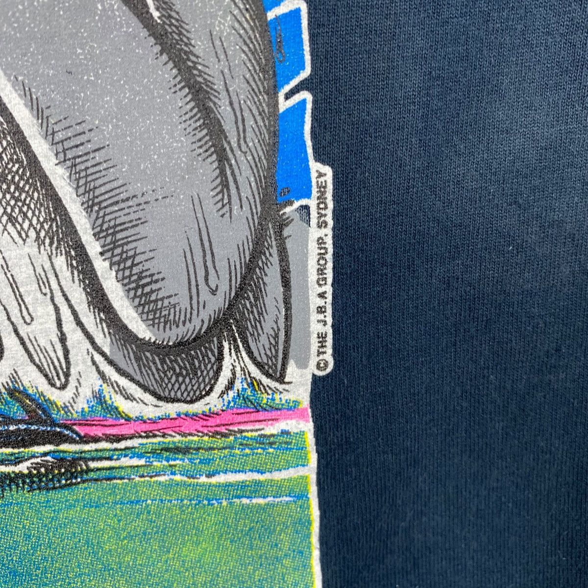 Vintage Vintage 90s SHARK ATTACK AUSTRALIA Ban Whaling Graphic Tee Size US S / EU 44-46 / 1 - 3 Thumbnail