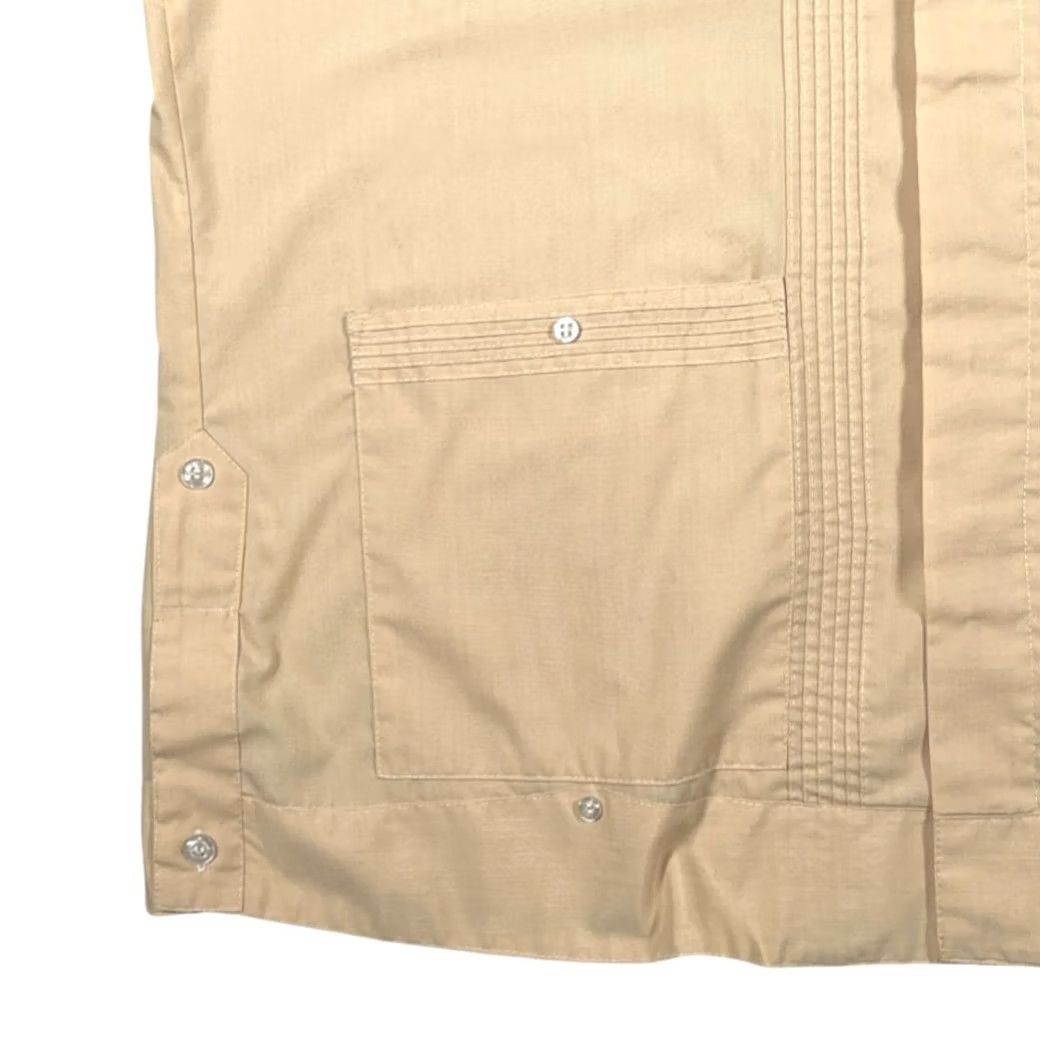 Vintage VINTAGE Guayabera Shirt Adult LARGE Brown Cuban Wedding Embroidered Buttons 70s Size US L / EU 52-54 / 3 - 6 Thumbnail