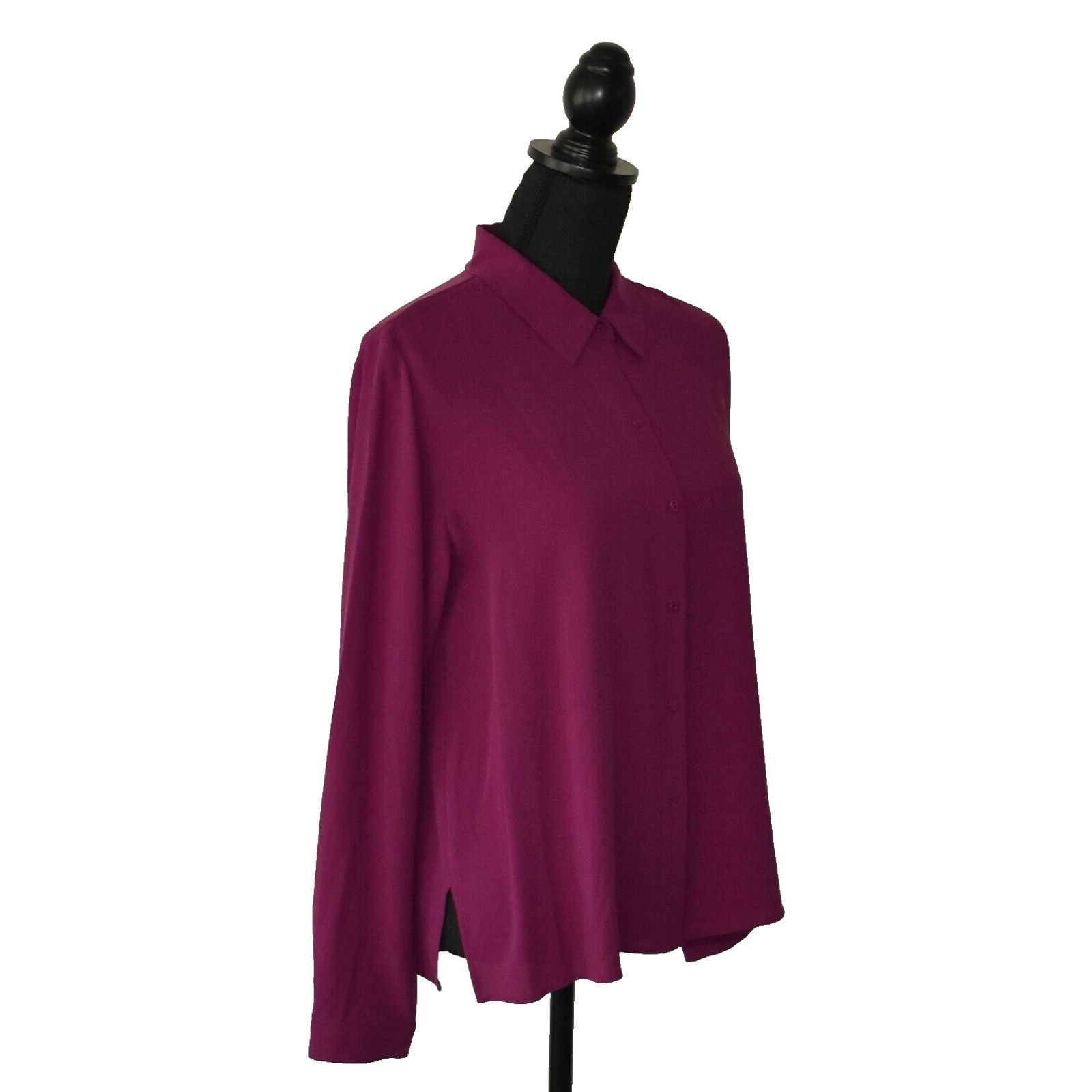 Eileen Fisher NWT EILEEN FISHER Silk Crepe Long Sleeve Shirt Size XXS $278 Size XXS / US 00 / IT 34 - 2 Thumbnail