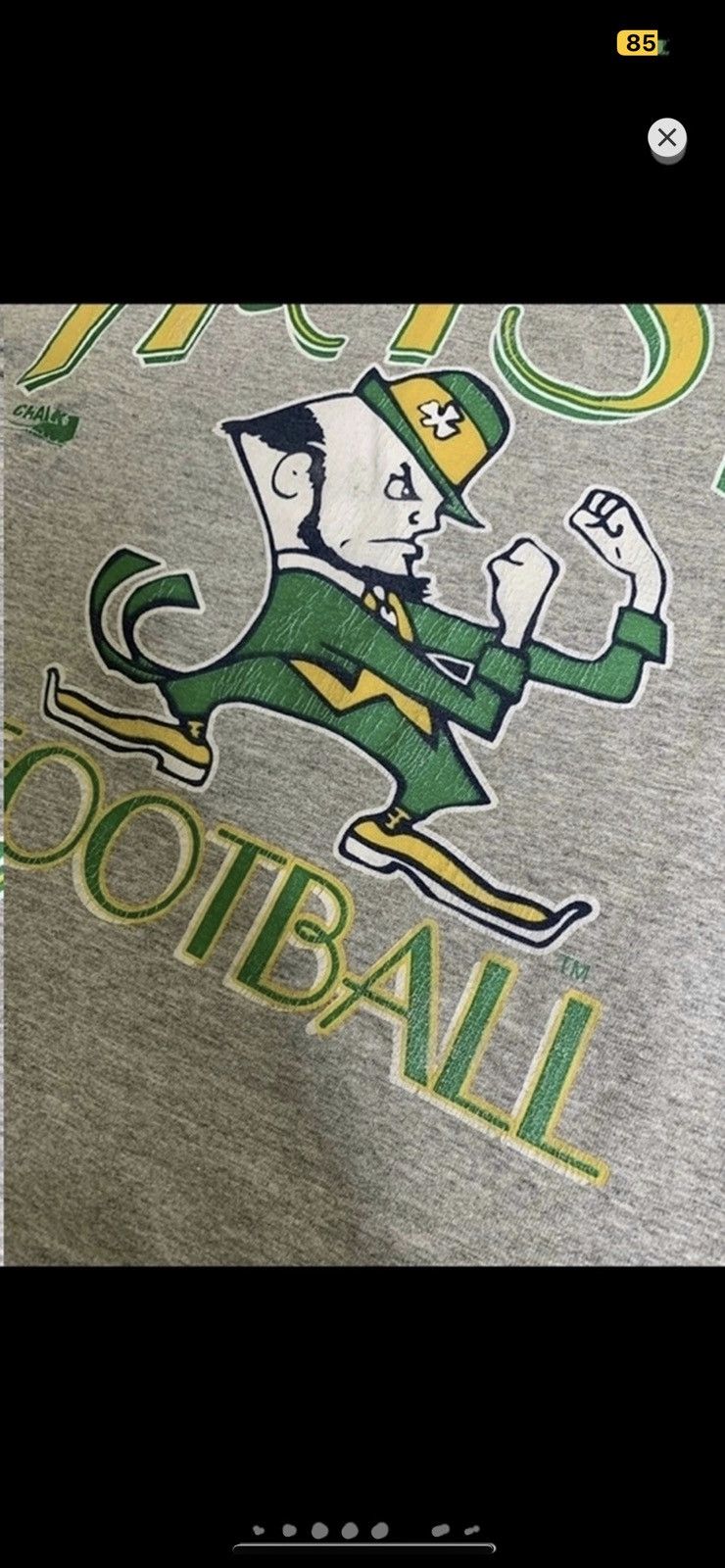 NCAA ***FINAL DROP***RARE 1995NOTRE DAME FIGHTING IRISH LNGSLV XL Size US XL / EU 56 / 4 - 7 Thumbnail