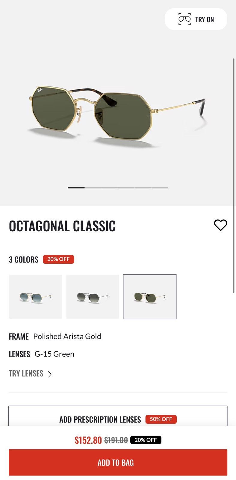 RayBan Rayban Octagonal Classic Sunglasses Size ONE SIZE - 6 Thumbnail