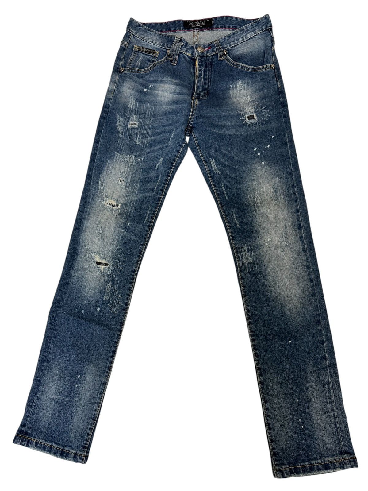 Philipp Plein Philipp Plein straight-cut distressed jeans. Size US 29 - 1 Thumbnail