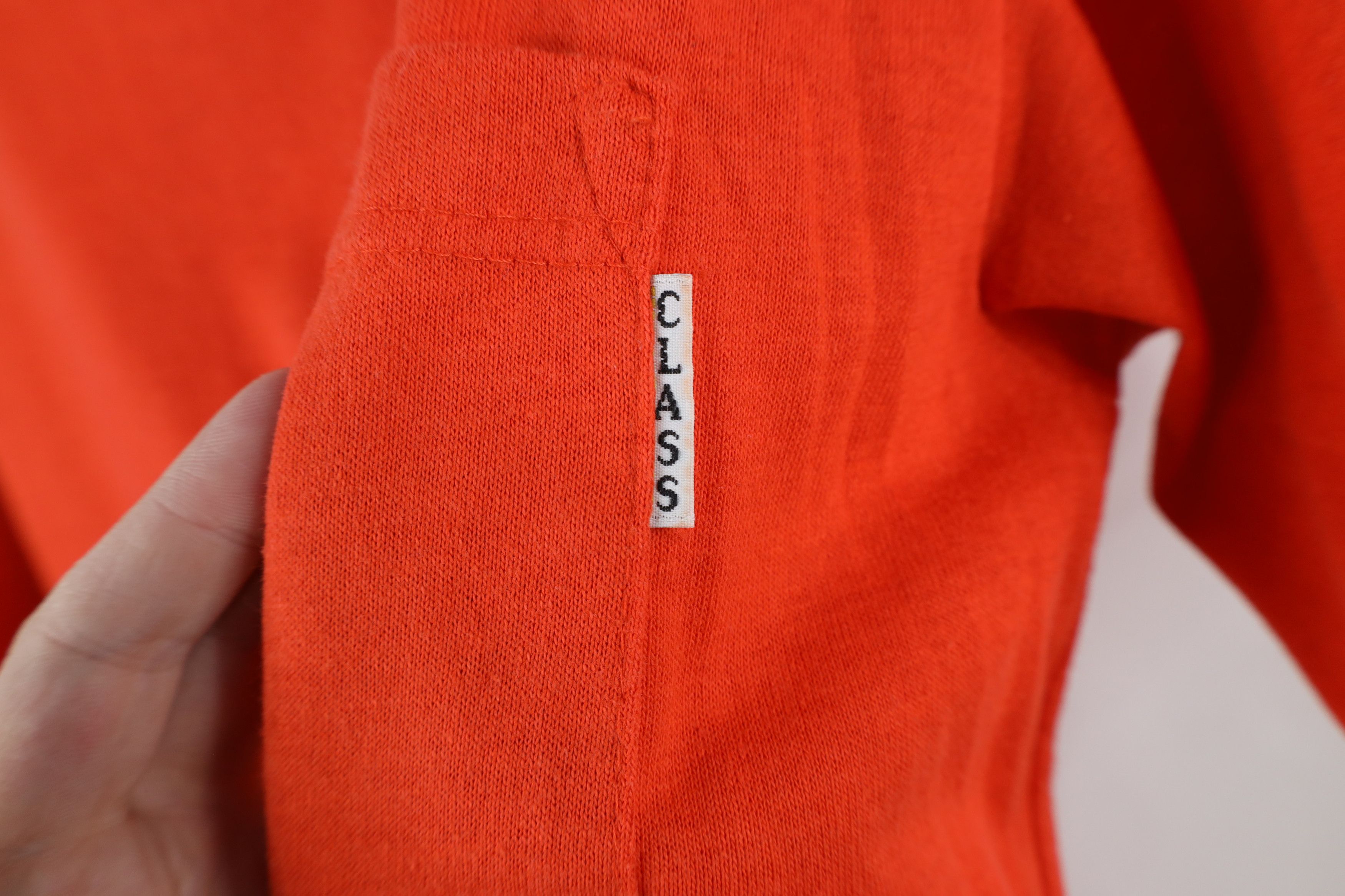 Vintage Vintage 70s Streetwear Thin Blank Pocket T-Shirt Orange USA Size L / US 10 / IT 46 - 4 Thumbnail