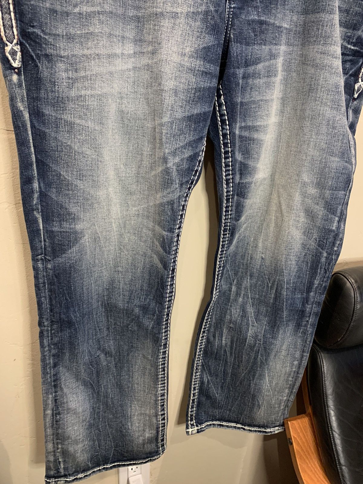 Rock Revival *RARE* New Rock Revival Ren Flared Straight Denim Jeans - 42 Size US 42 / EU 58 - 7 Thumbnail