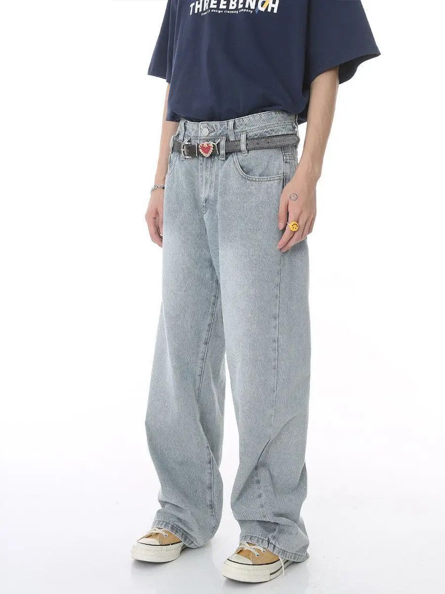 Japanese Brand Retro loose high street straight leg jeans Size US 32 / EU 48 - 4 Thumbnail